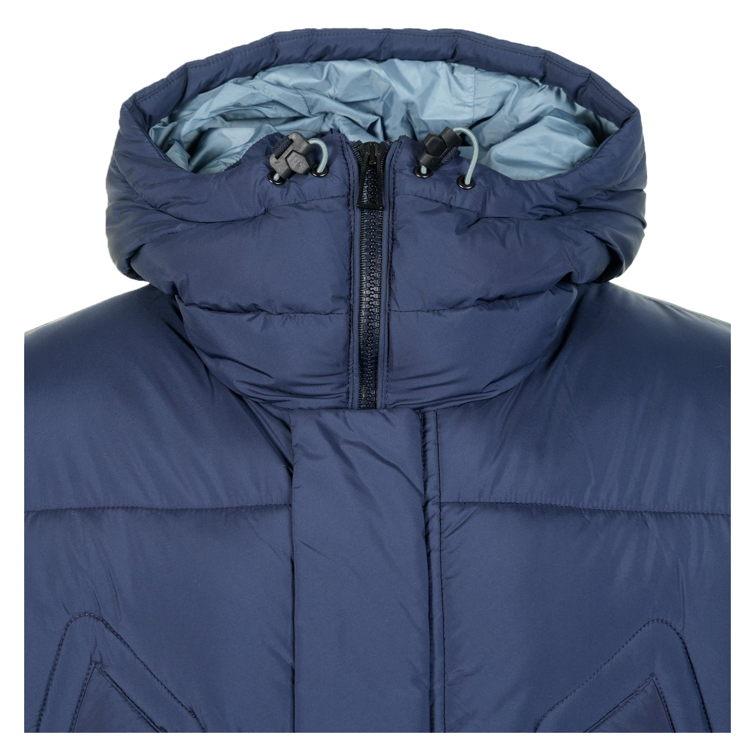 Fibre Down Long Hooded Parka Navy