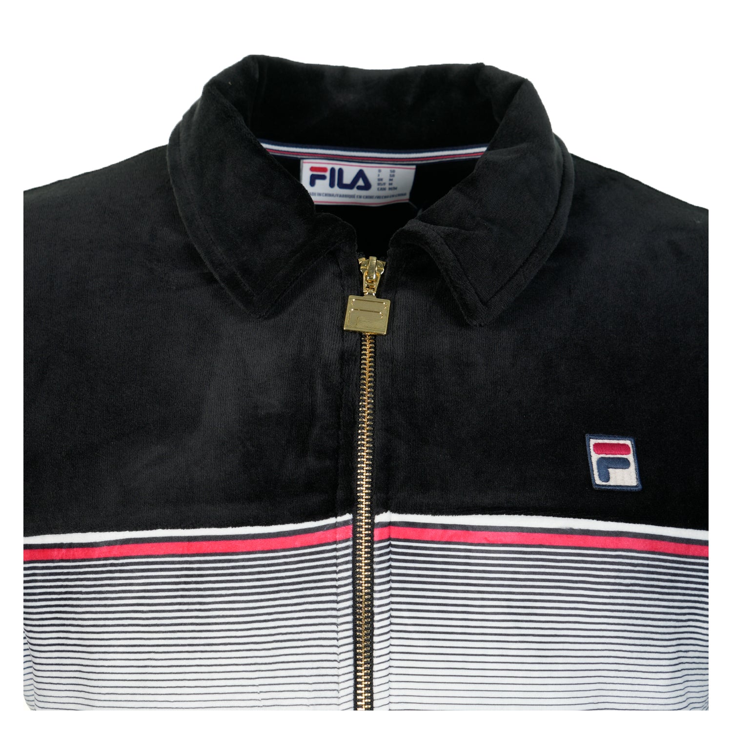 Malaki Track Top Black Gardenia Fila Red