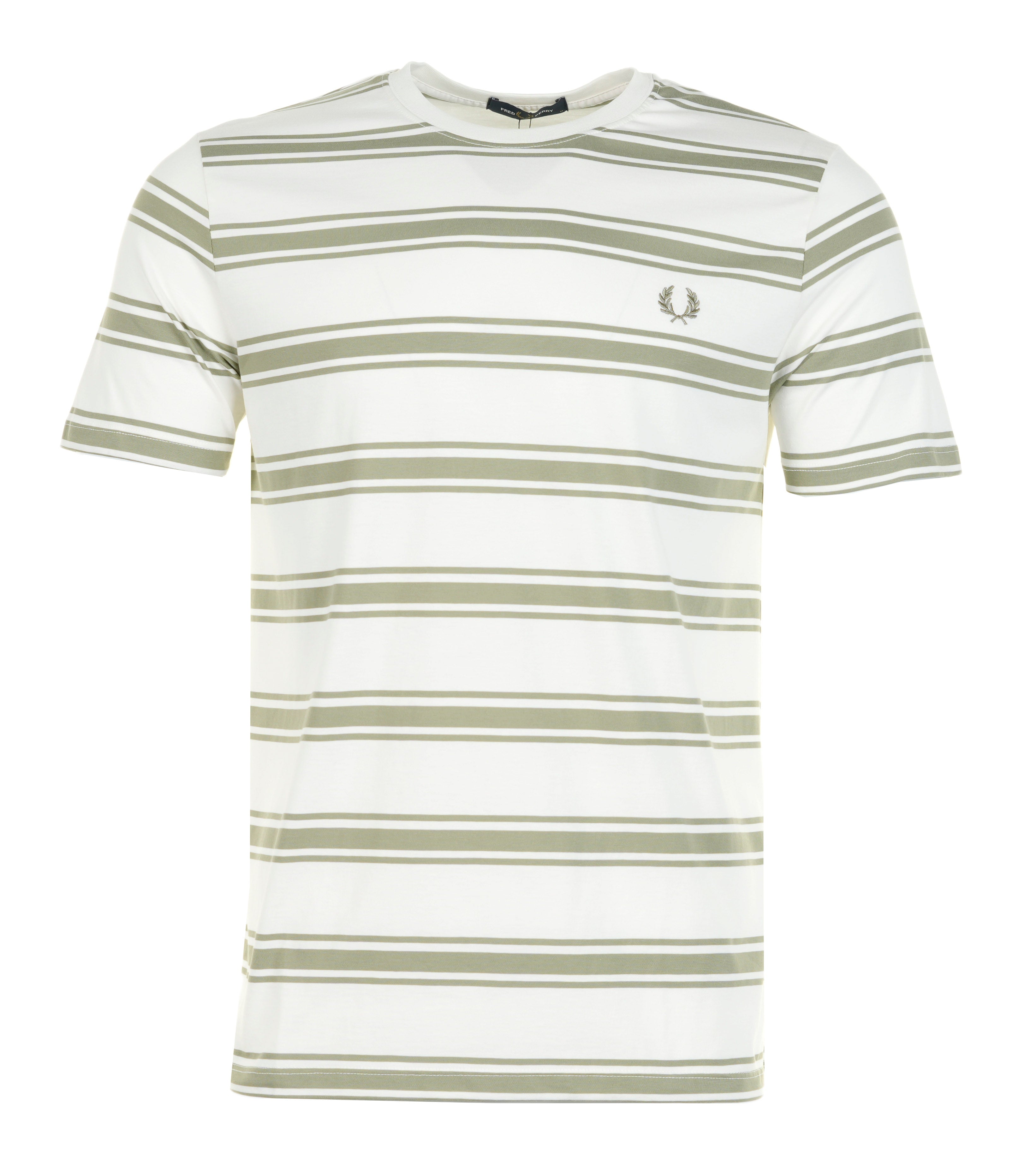 Fred Perry Fine Stripe T Shirt Light Ecru
