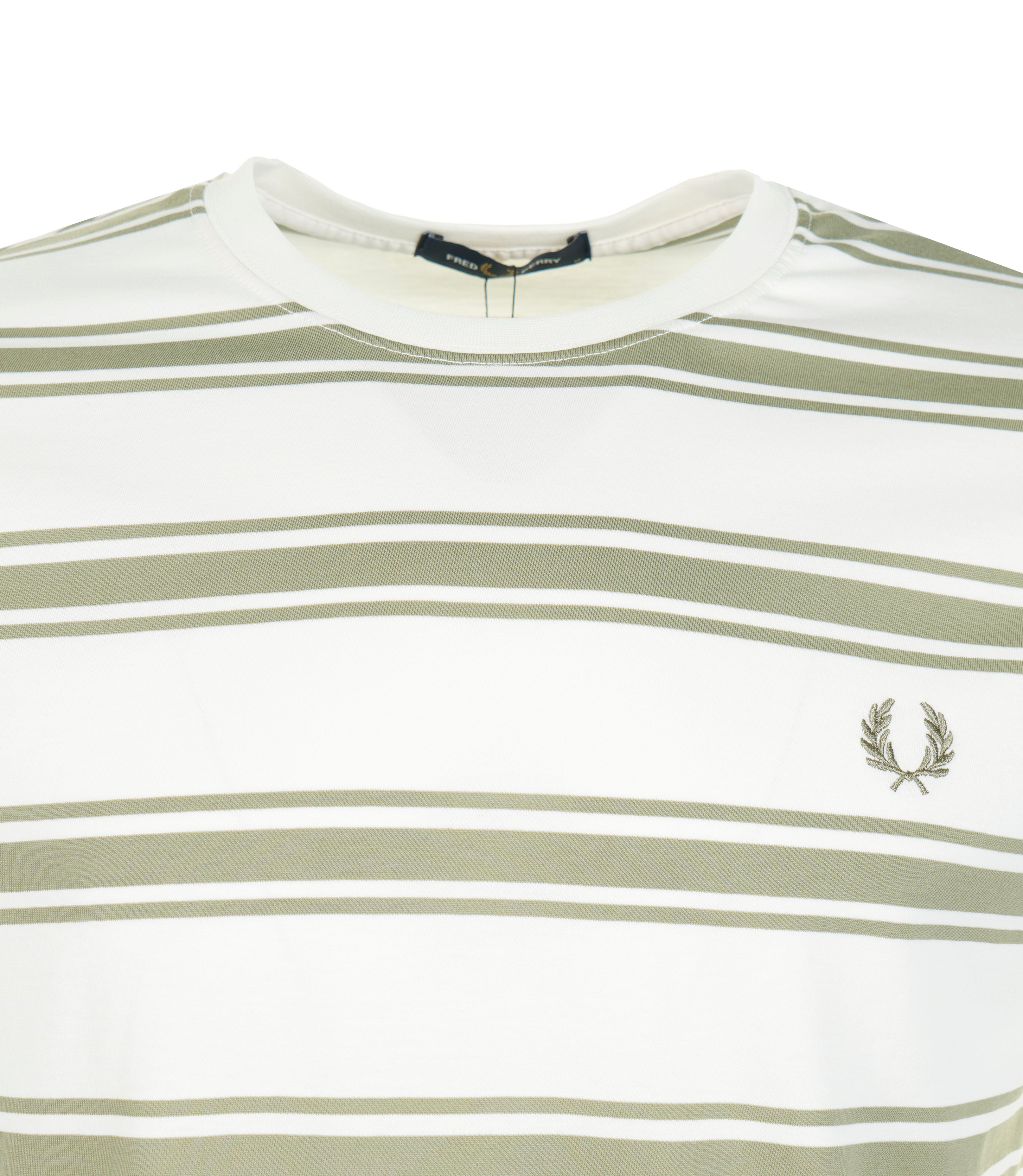 Fred Perry Fine Stripe T Shirt Light Ecru