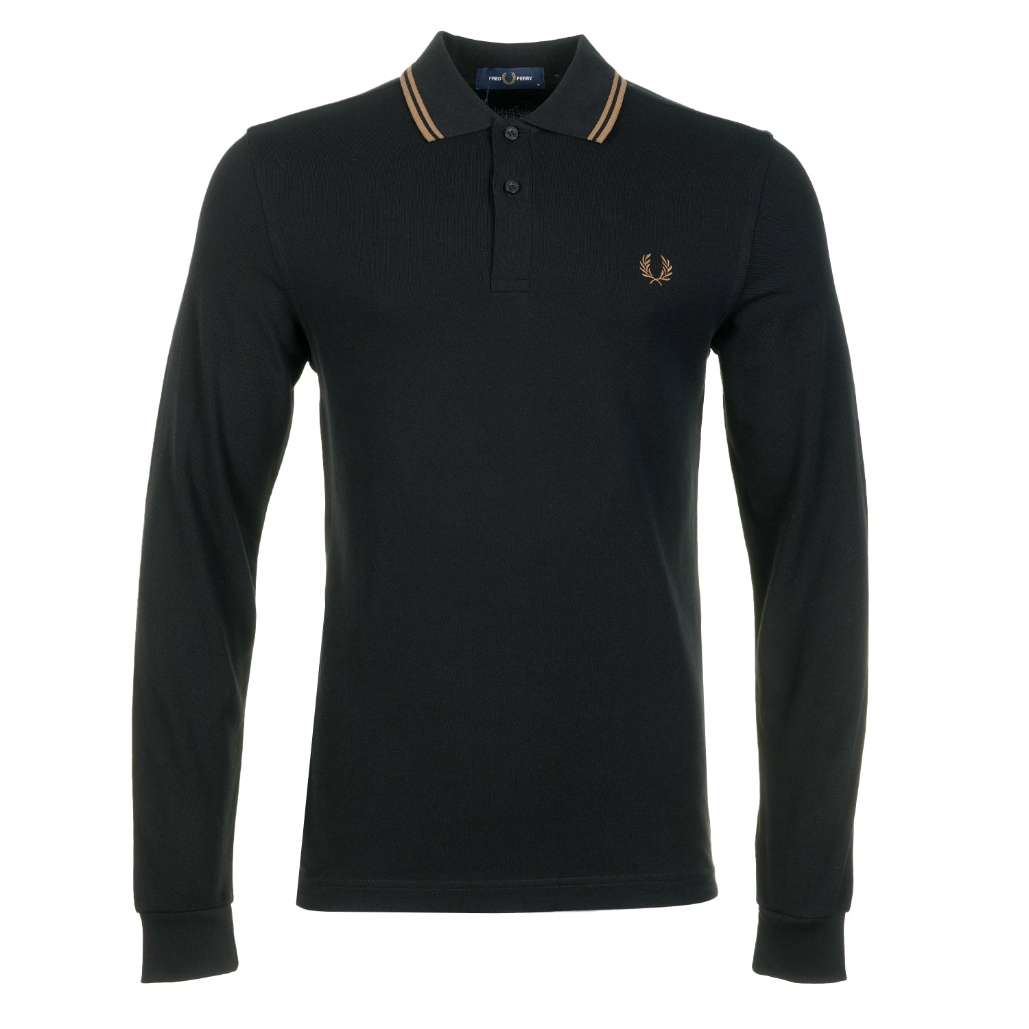 Long Sleeve Twin Tipped Polo Shirt Black Shadestone