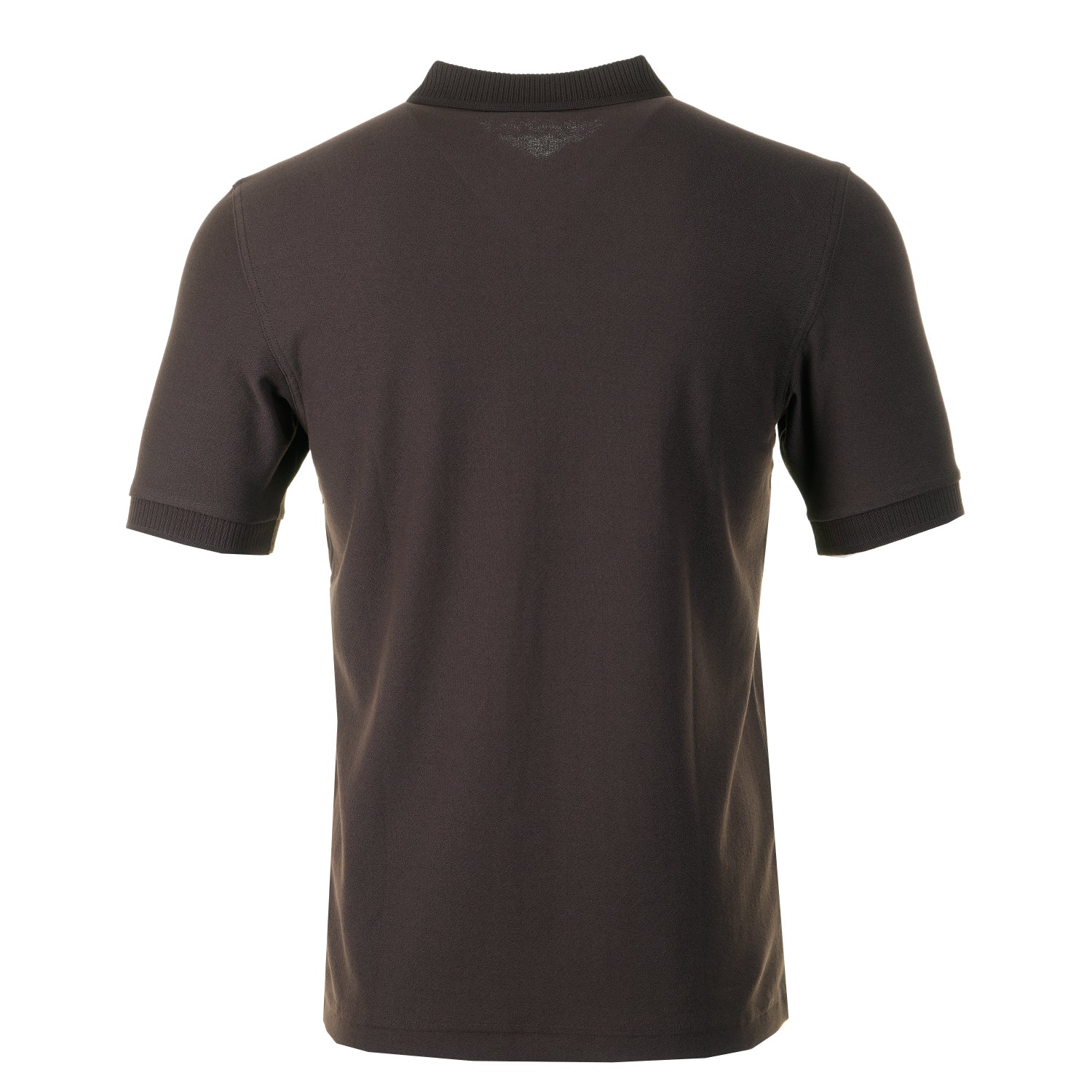 Crepe Pique Zip Neck Polo Shirt Rich Brown