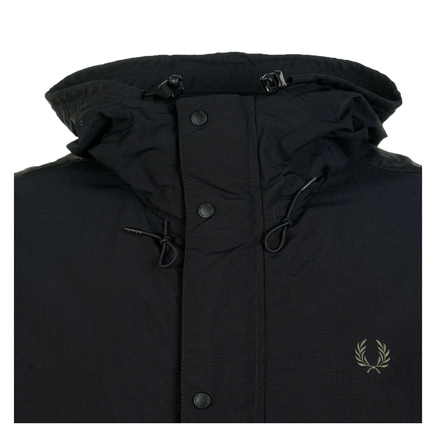 Cropped Ripstop Parka Black
