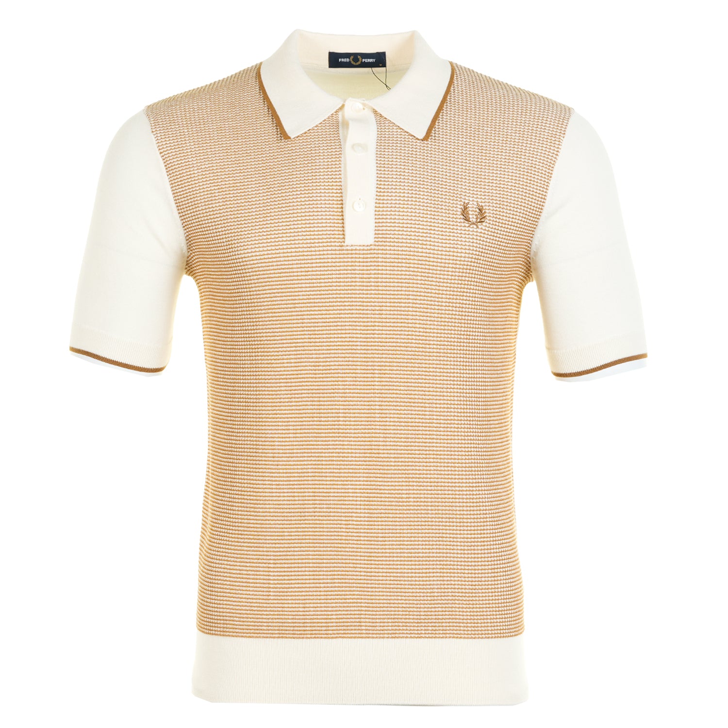 Tonic Waffle Knitted Polo Shirt Ecru