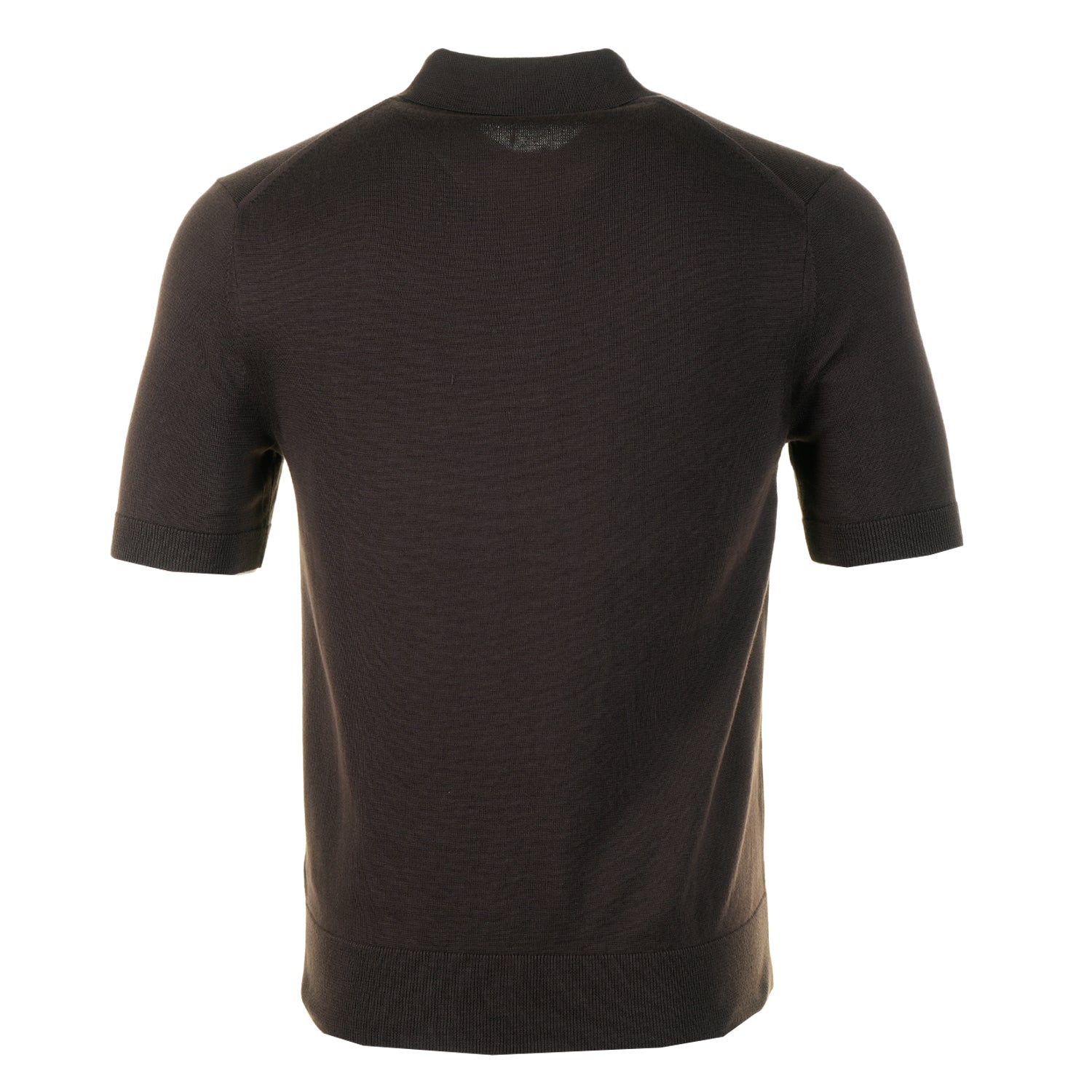Short Sleeve Cotton Knitted Polo Shirt Rich Brown