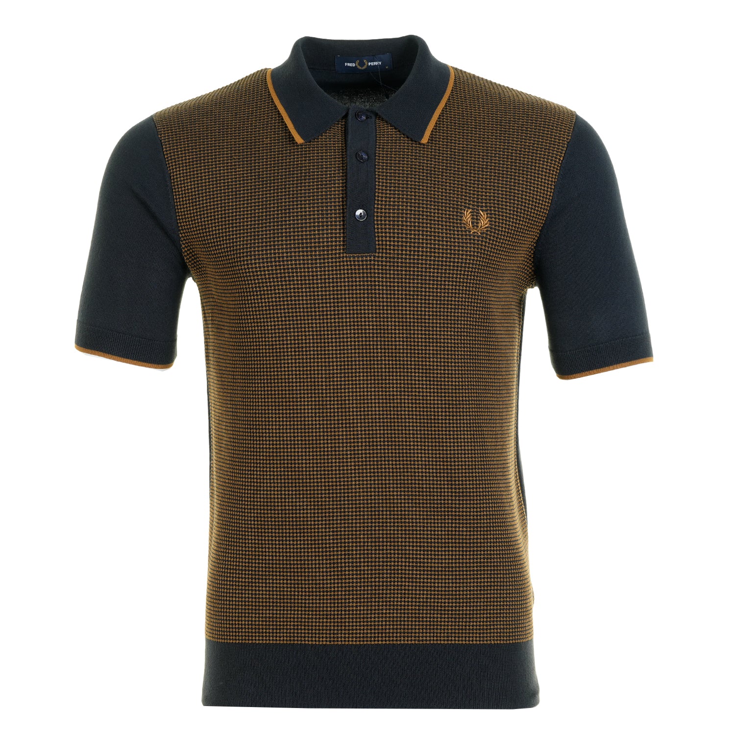 Tonic Waffle Knitted Polo Shirt Navy