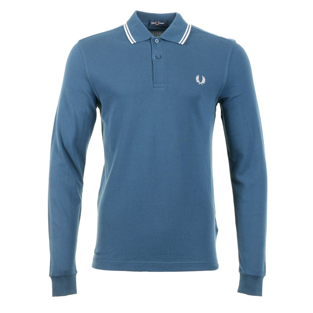 Long Sleeve Twin Tipped Polo Shirt Mod Blue / Slate