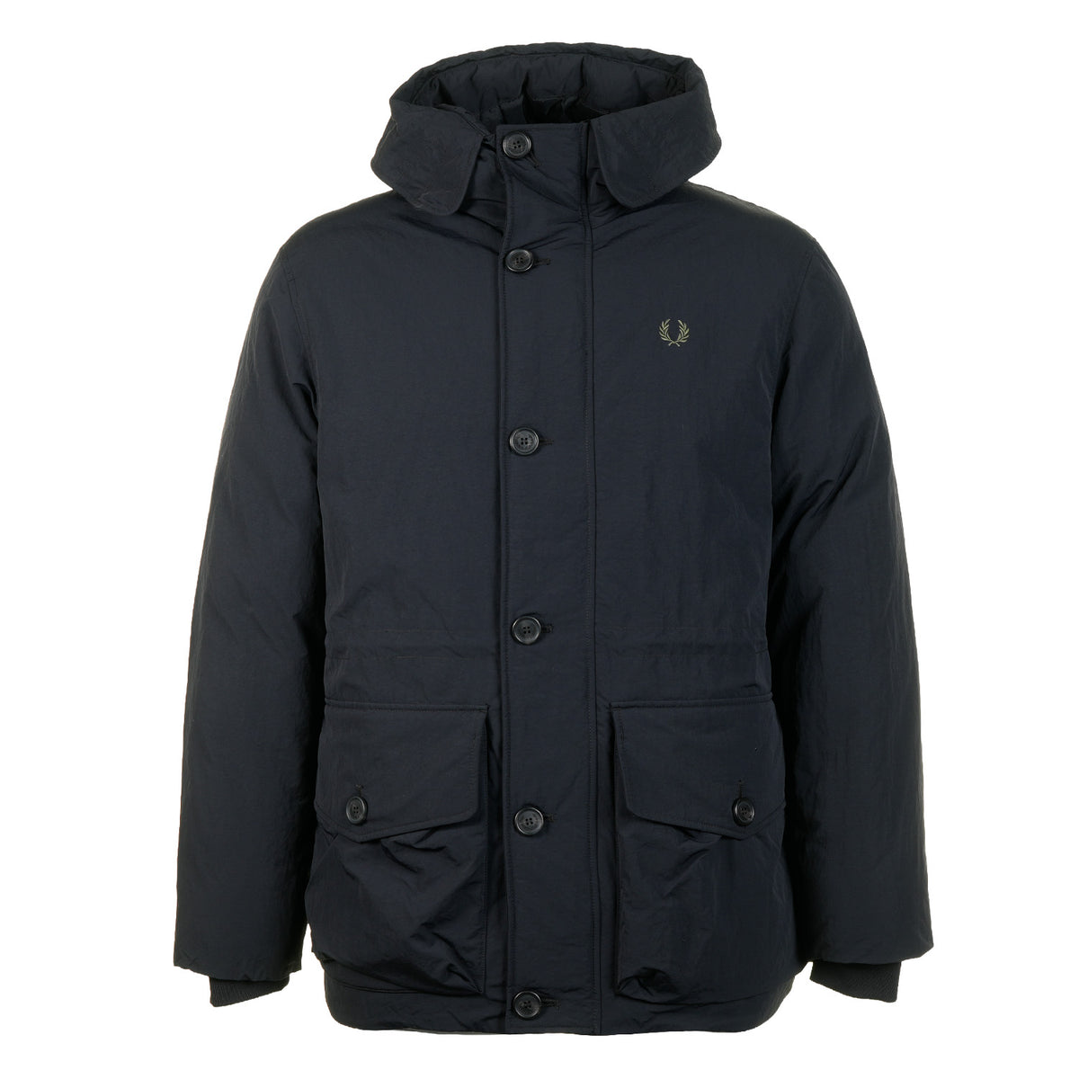 Padded Patch Pocket Parka Black