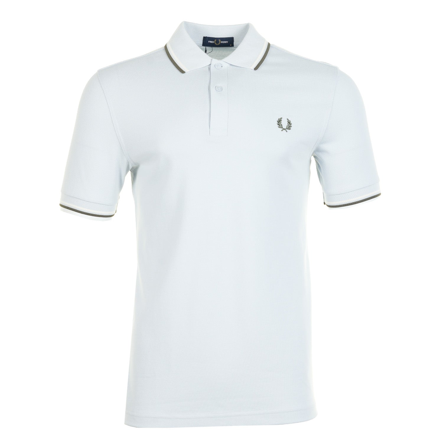 Short Sleeve Twin Tipped Polo Shirt Dusk Blue / Ecru / Green