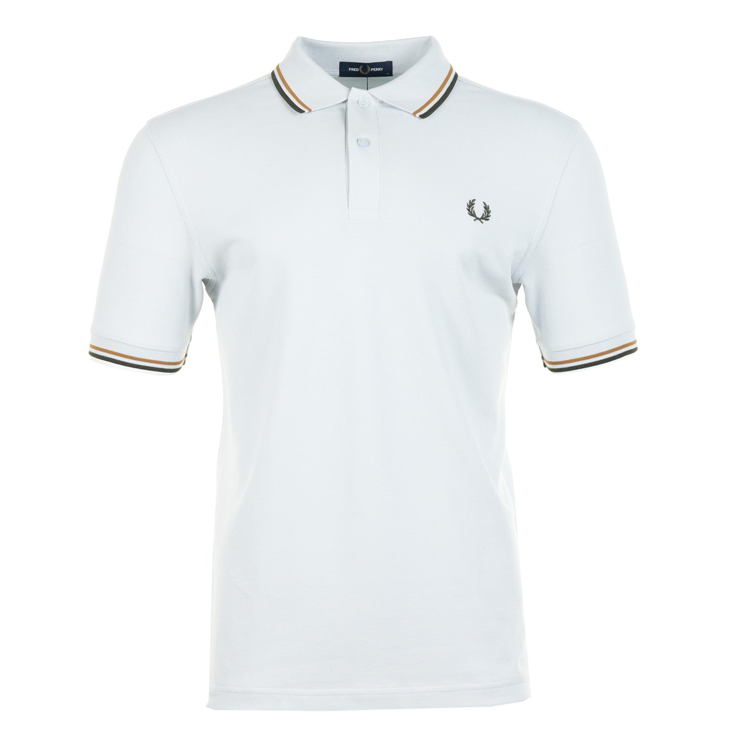 Short Sleeve Twin Tipped Polo Shirt Dusk Blue / Dark Caramel / Night Green