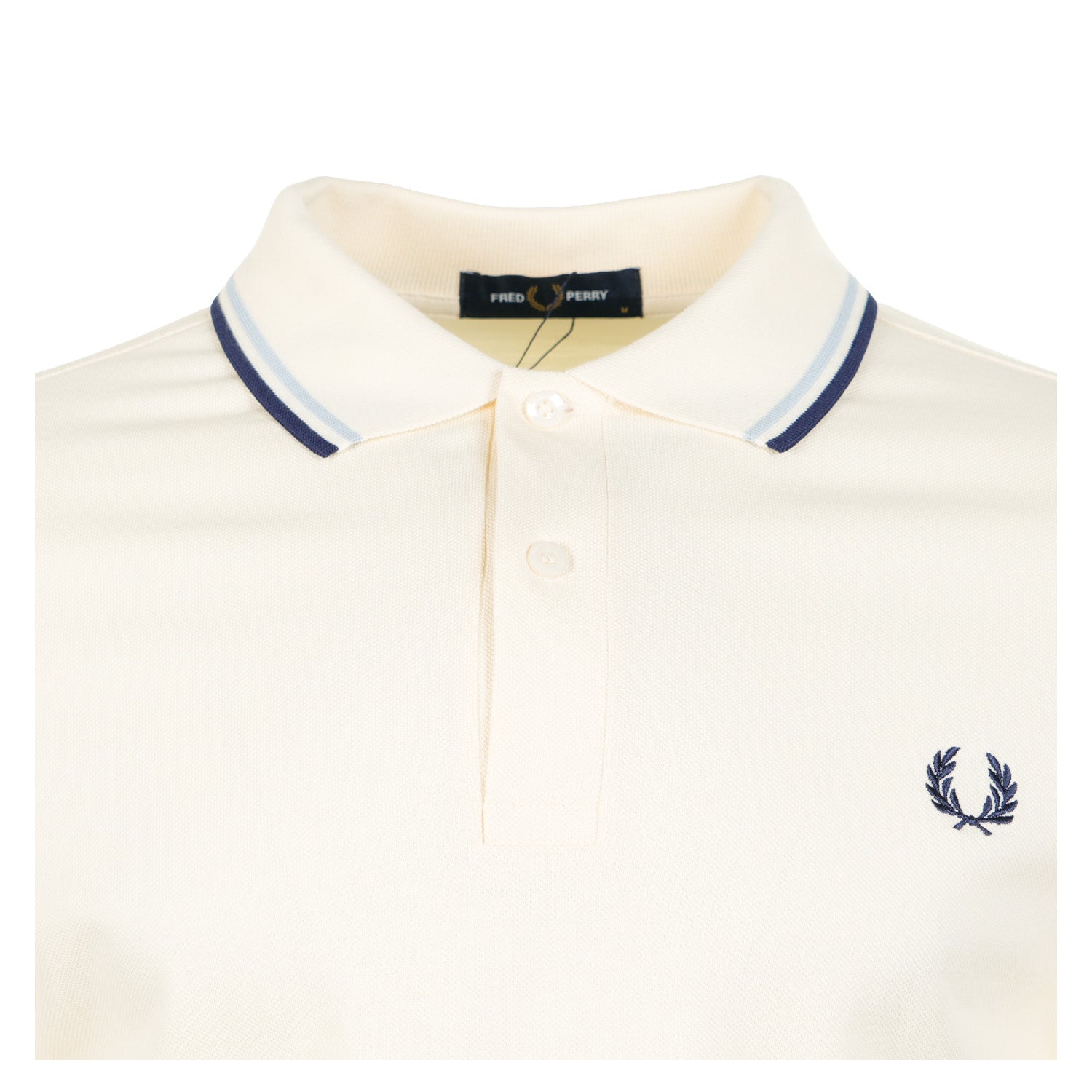 Short Sleeve Twin Tipped Polo Shirt Ecru / Dusk Blue / French Navy