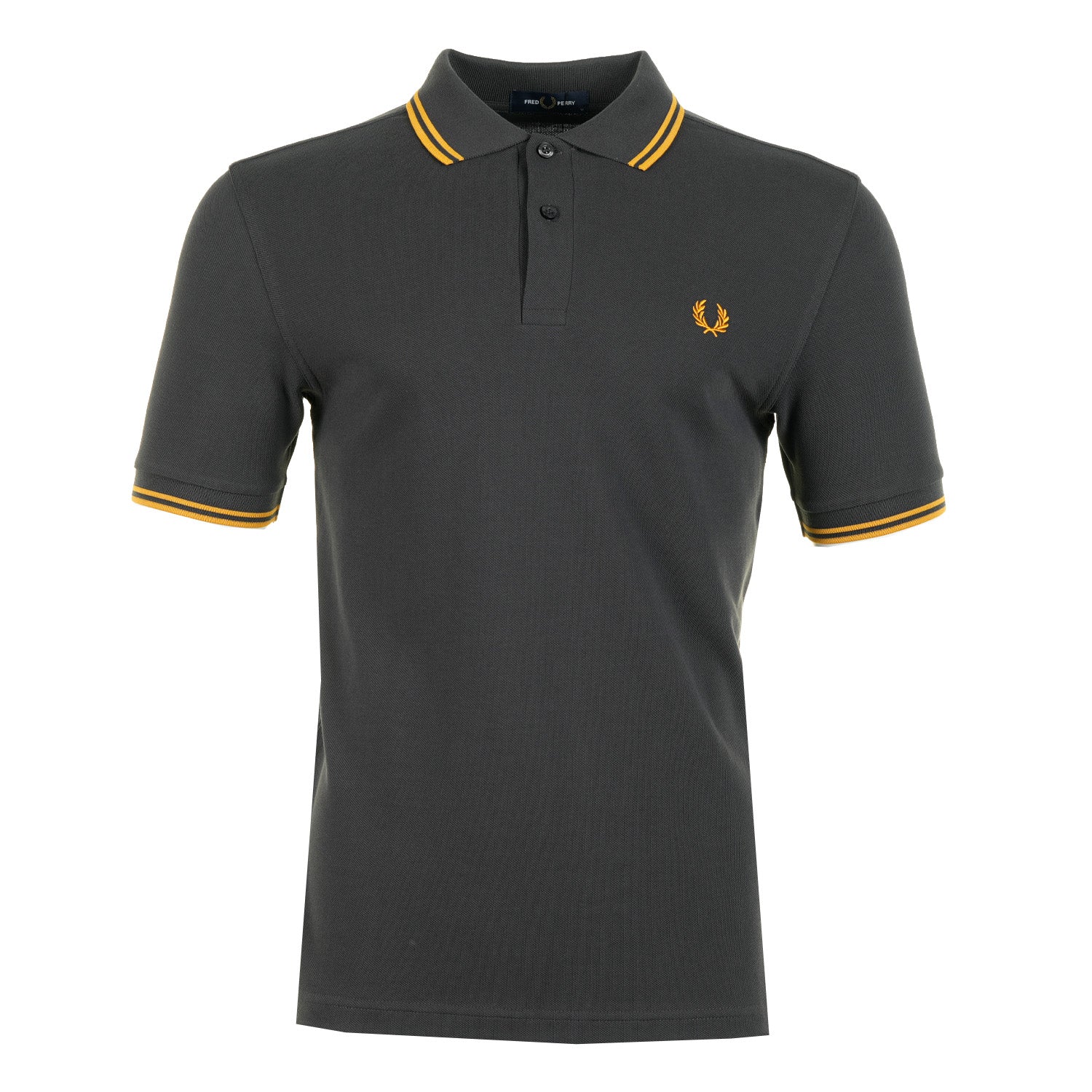 Short Sleeve Twin Tipped Polo Shirt Anchor Grey / Golden