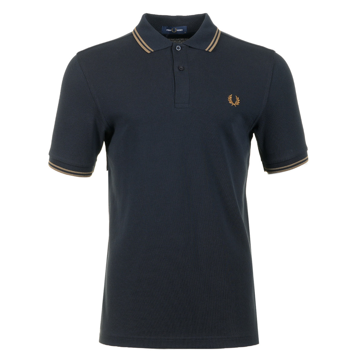 Short Sleeve Twin Tipped Polo Shirt Navy / Bronze