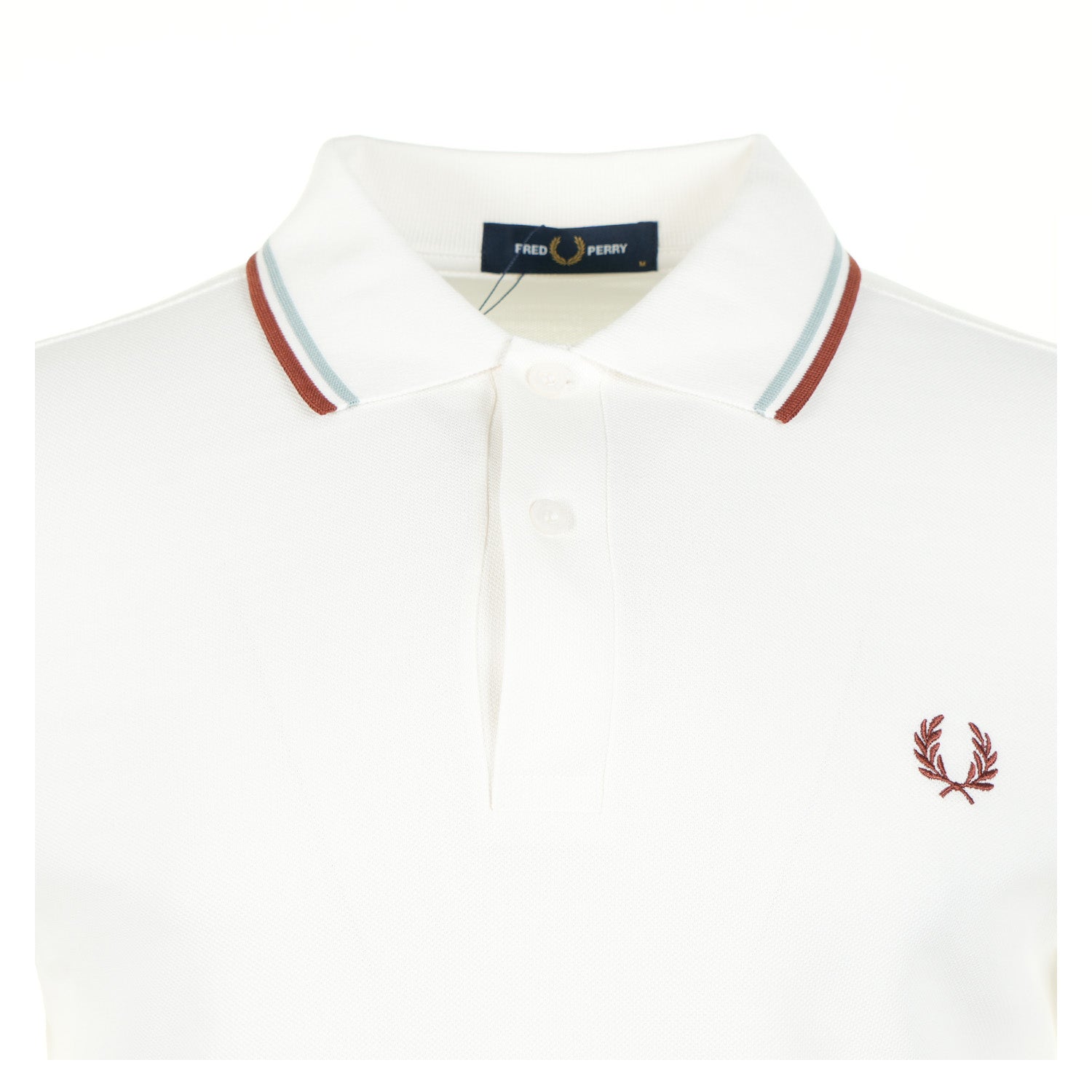 Short Sleeve Twin Tipped Polo Snow White / Silver Blue / Brandy