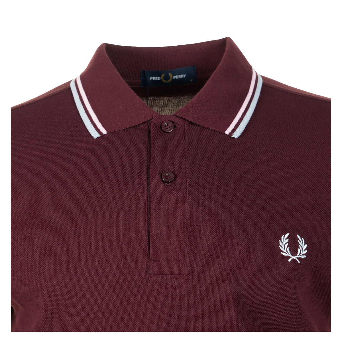 Short Sleeve Twin Tipped Polo Shirt Oxblood / Iced Pink / Dusk Blue