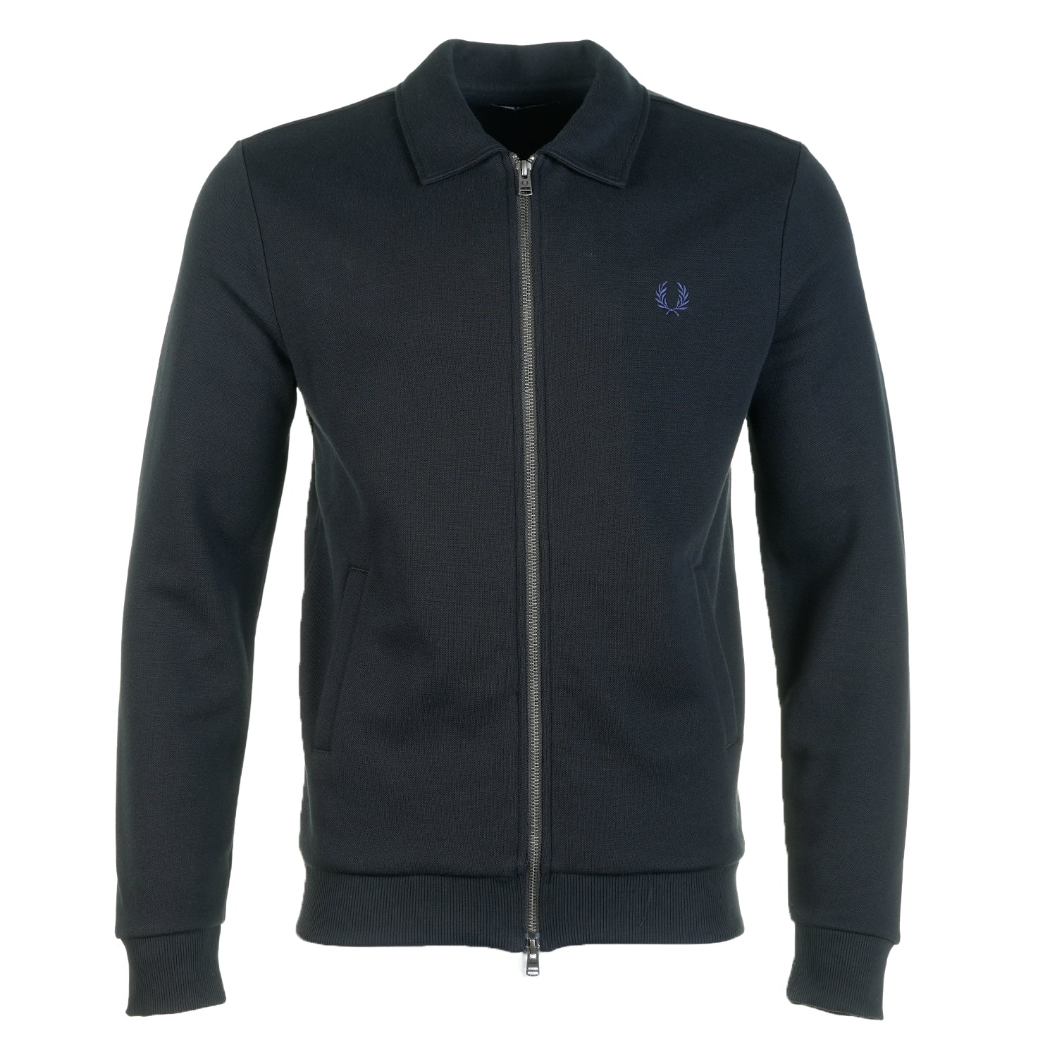 Zip Through Collared Sweatshirt Black