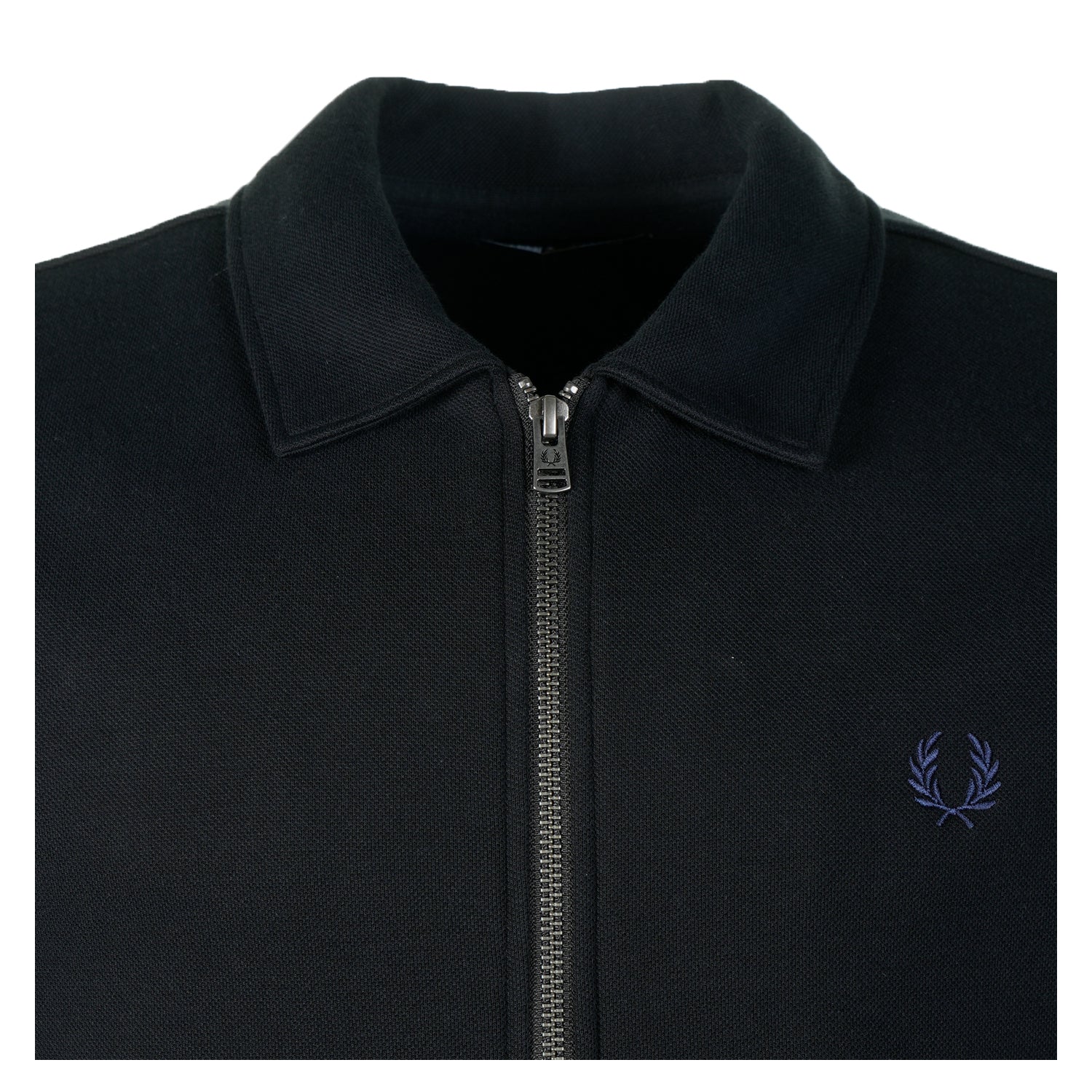 Zip Through Collared Sweatshirt Black