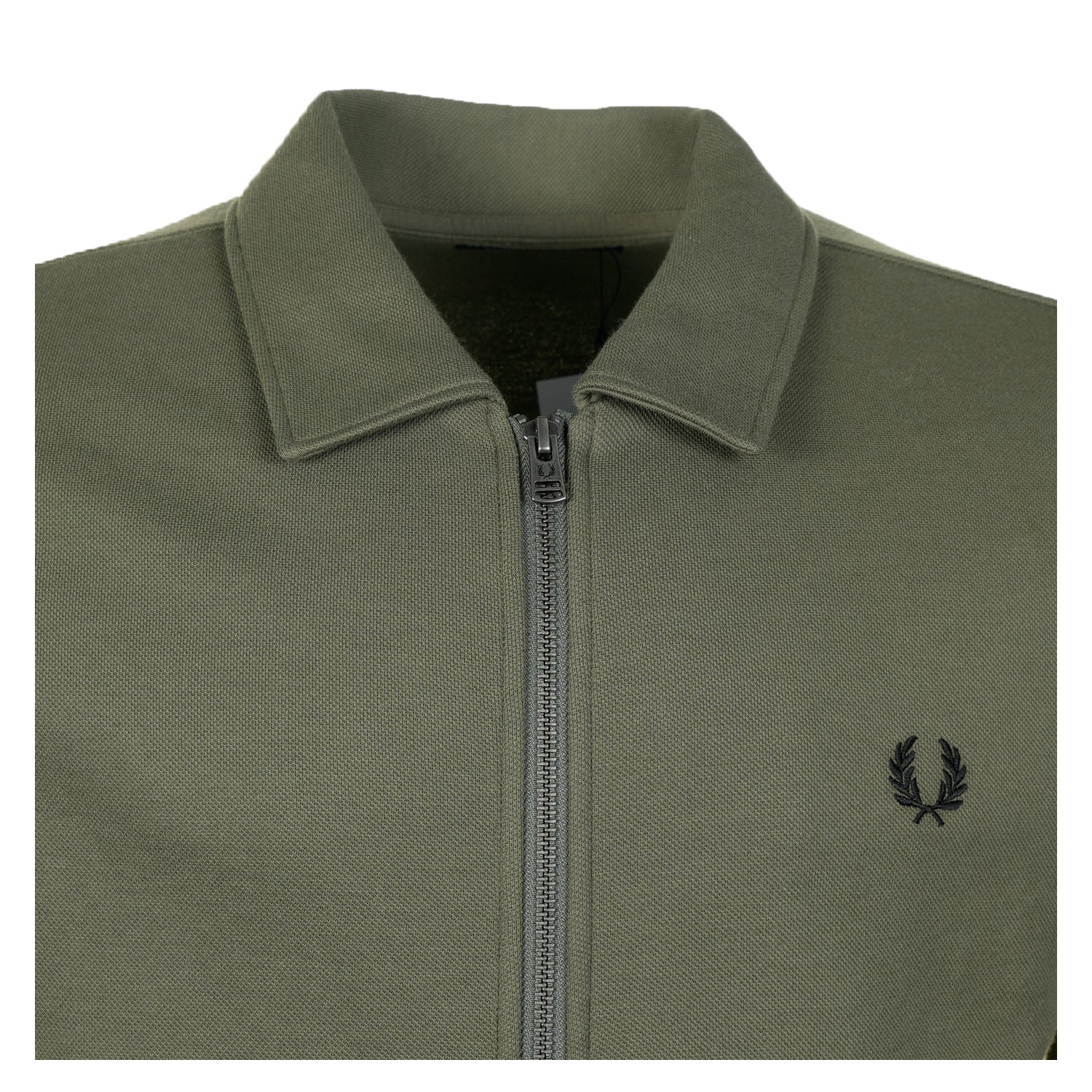 Zip Through Collared Sweatshirt Laurel Wreath Green