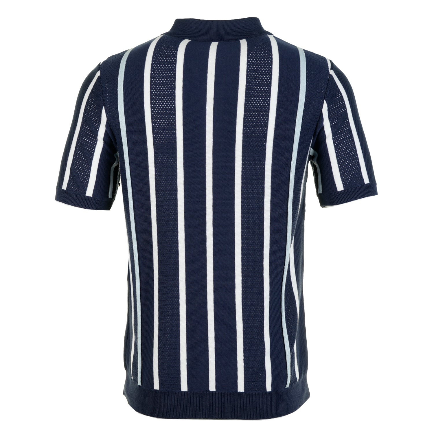 Giorgio Crochet Patchwork Knitted Zip Polo Fila Navy