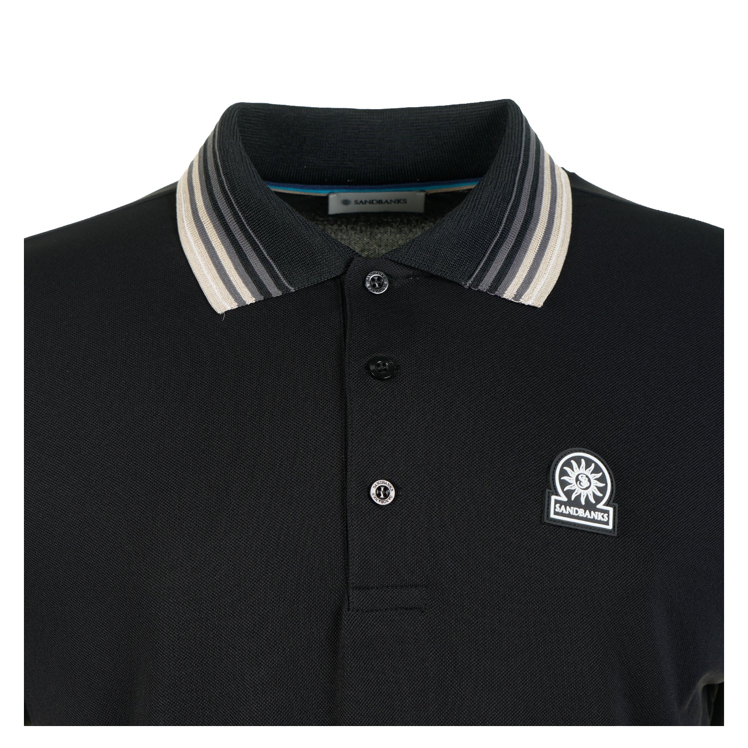 Short Sleeve Gradient Rib Polo Black