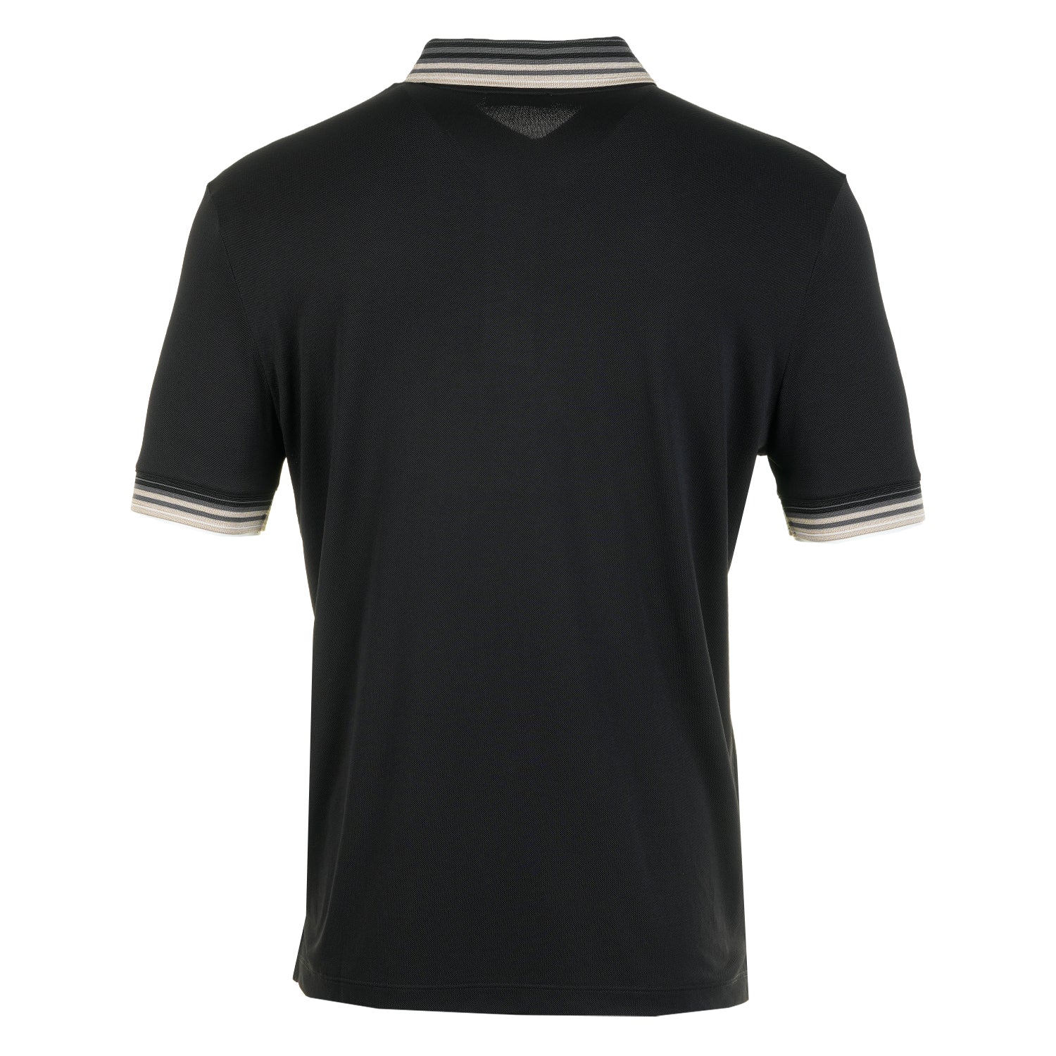 Short Sleeve Gradient Rib Polo Black
