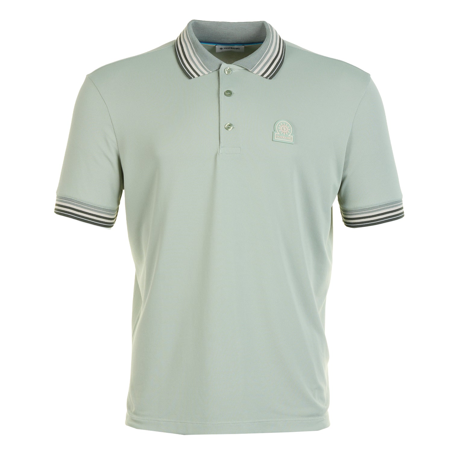 Sandbanks Short Sleeve Gradient Rib Polo Sage