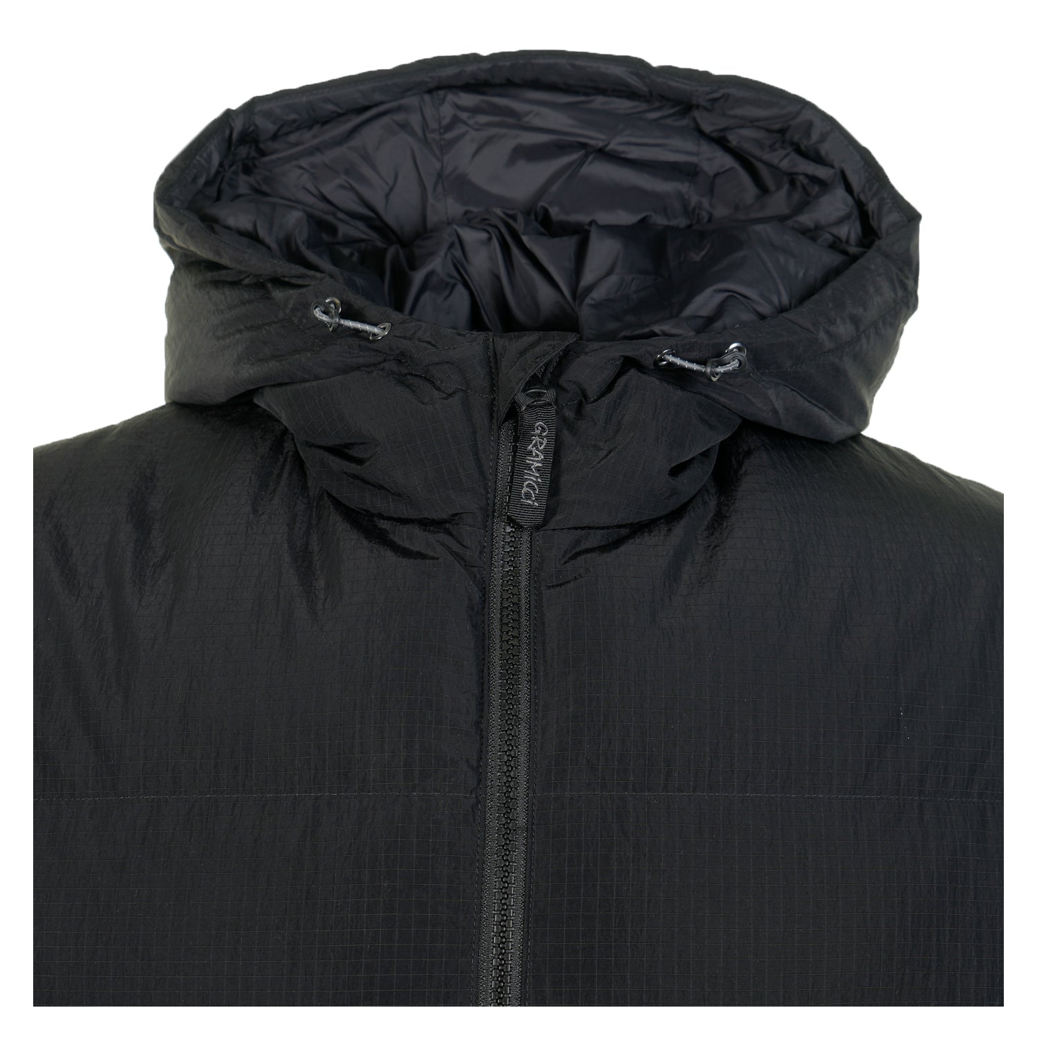 Down Puffer Hooded Jacket Black