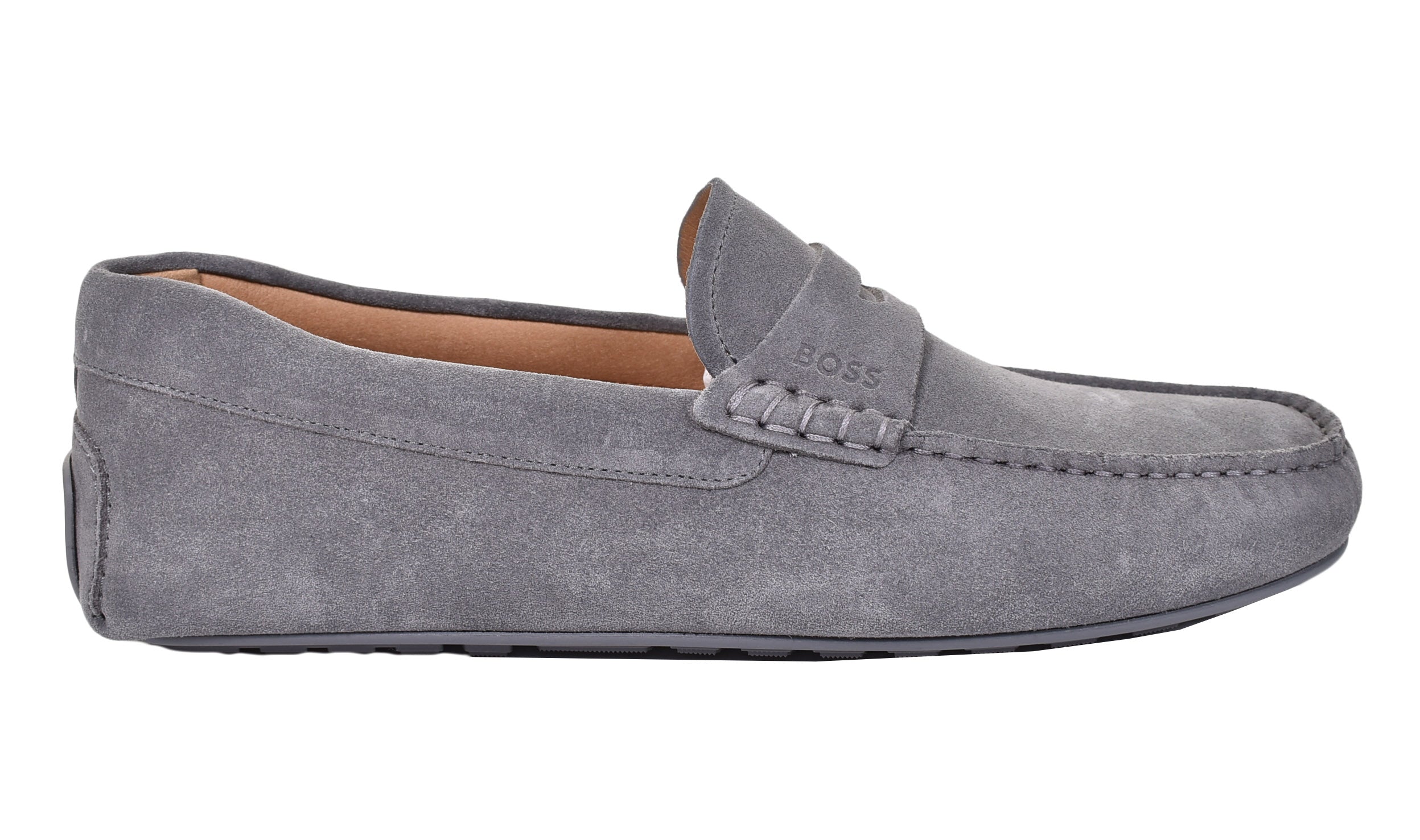Noel Moccasin Suede Driver Shoe Medium Grey