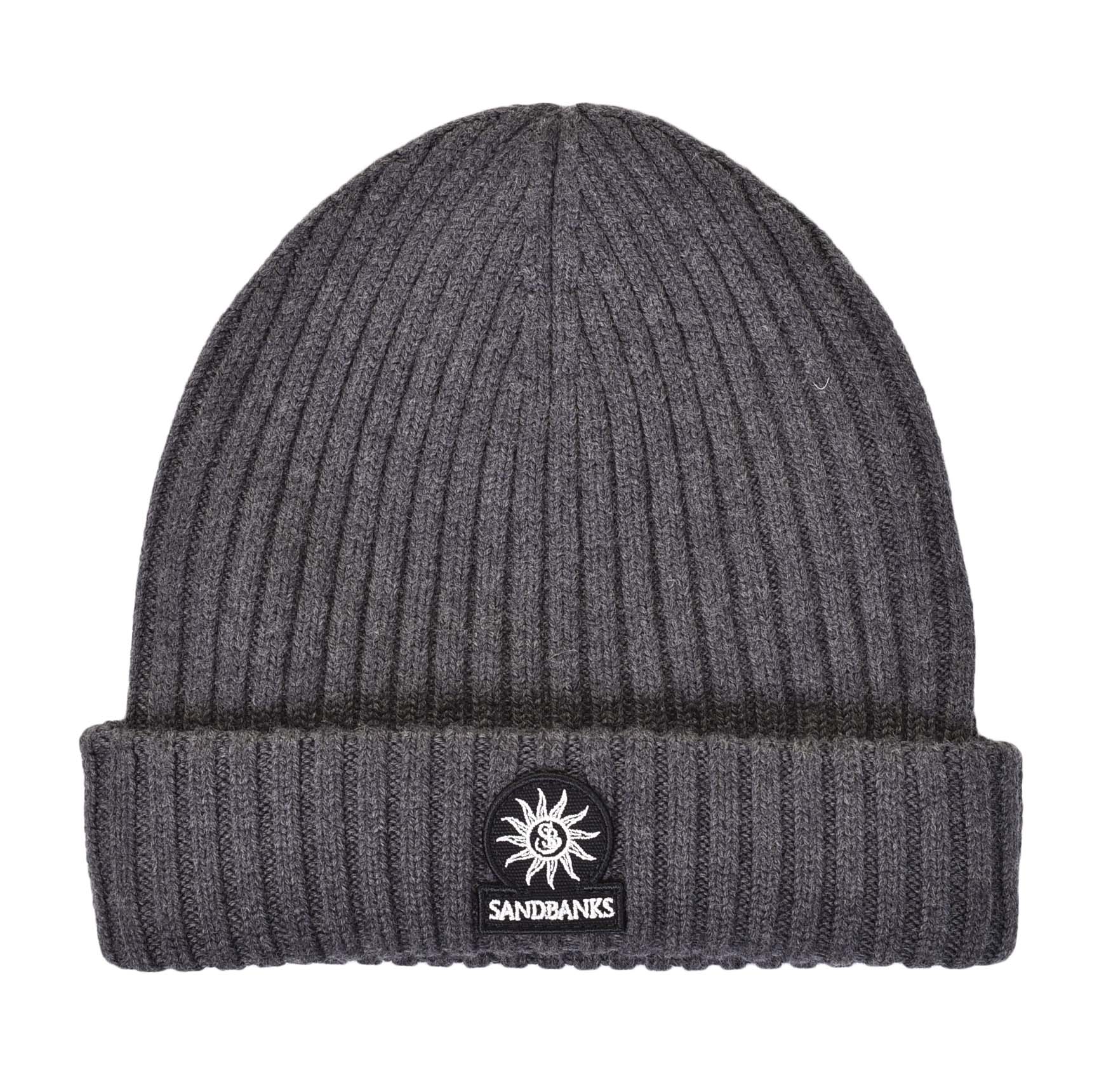 Badge Logo Merino Wool Beanie Anthracite
