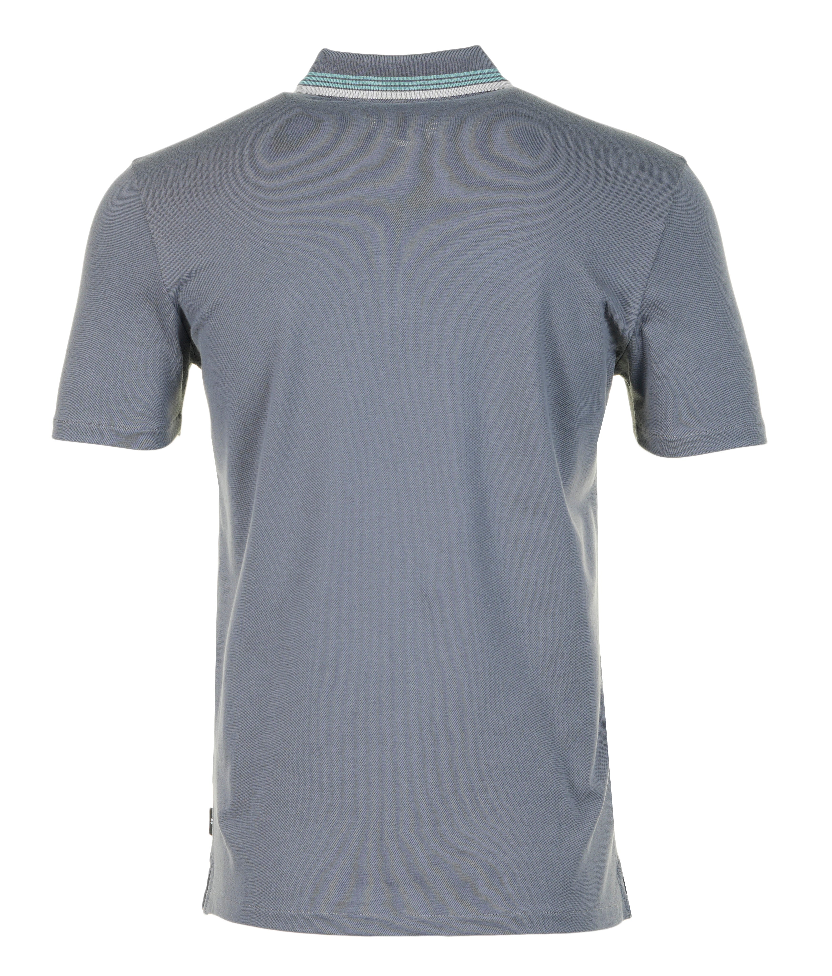 Regular Fit Short Sleeve Placket Stripe Zip Polo Shirt Anthracite