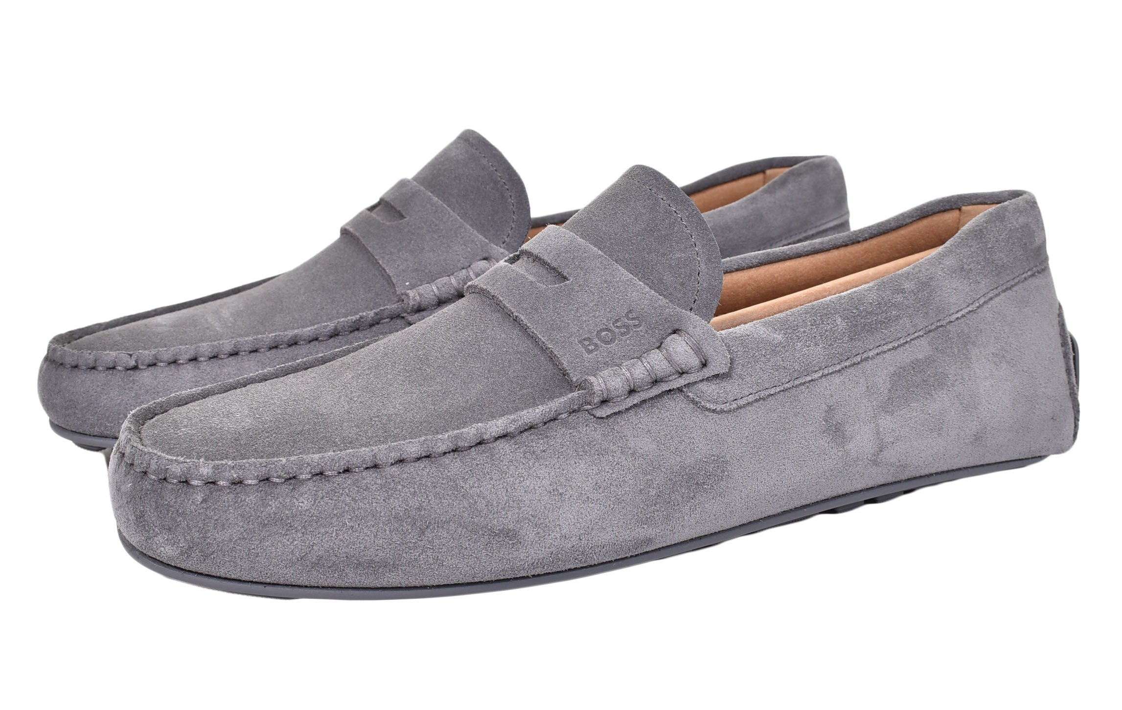 Noel Moccasin Suede Driver Shoe Medium Grey