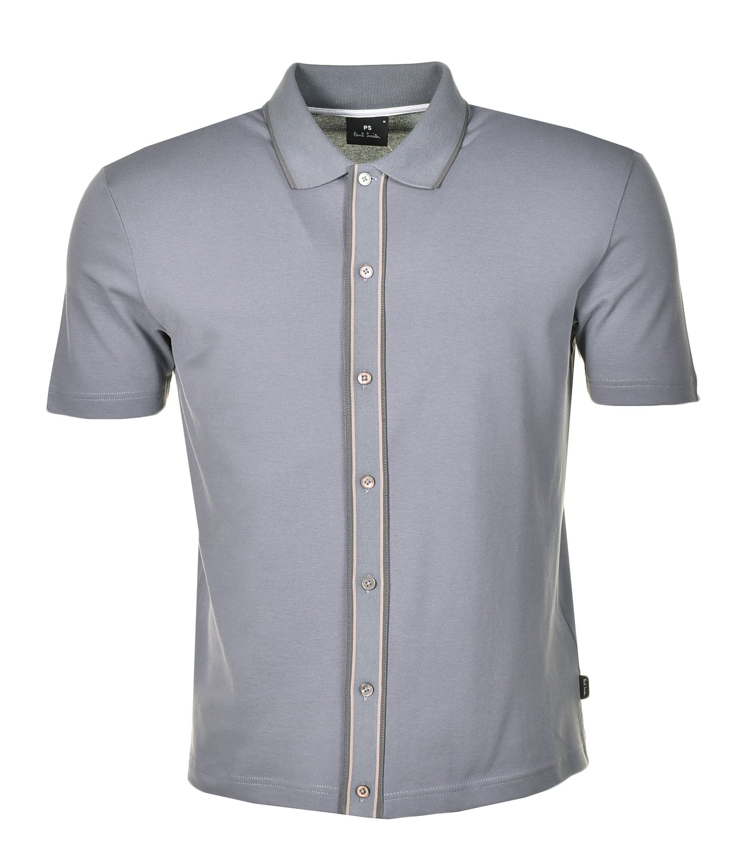Regular Fit Short Sleeve Full Button Polo Smoke Grey