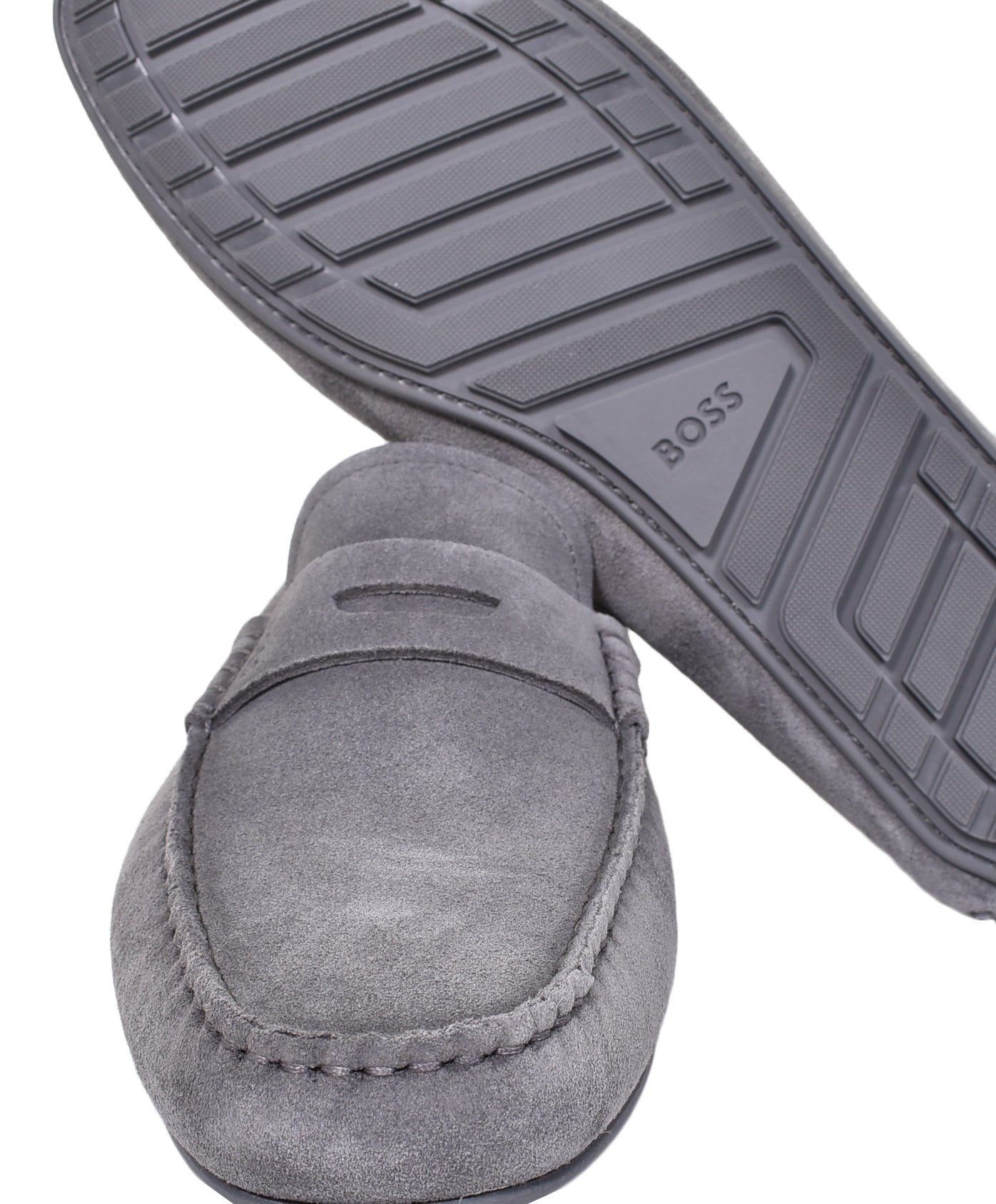 Noel Moccasin Suede Driver Shoe Medium Grey