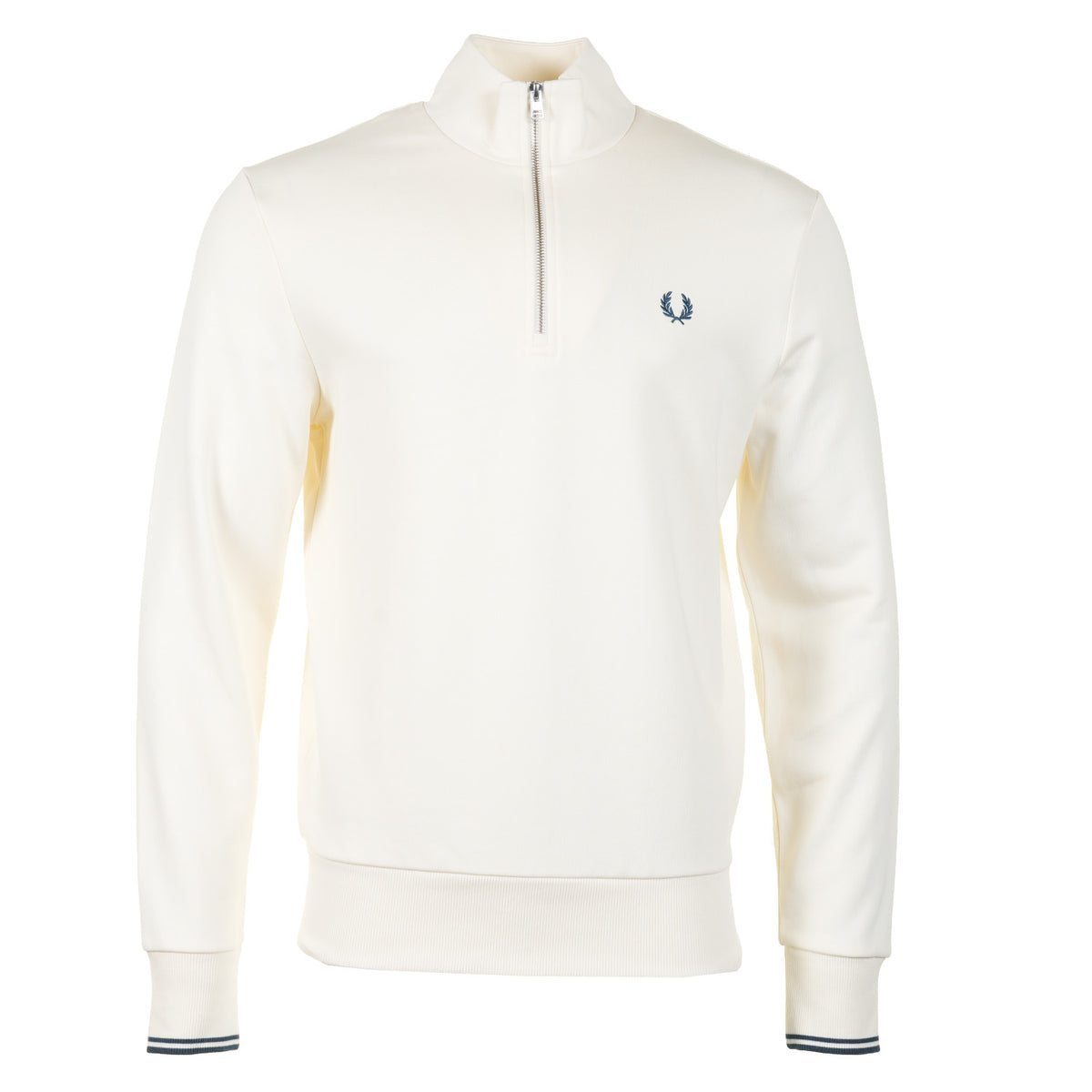 Half Zip Sweatshirt Ecru Mod Blue