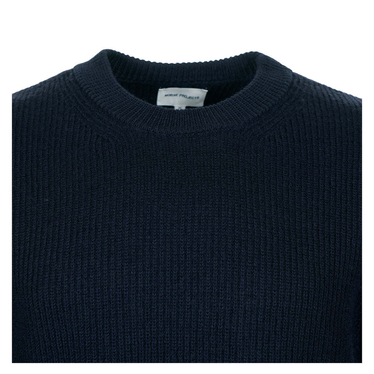 Henning Cotton Wool Ribbed Sweater Dark Navy