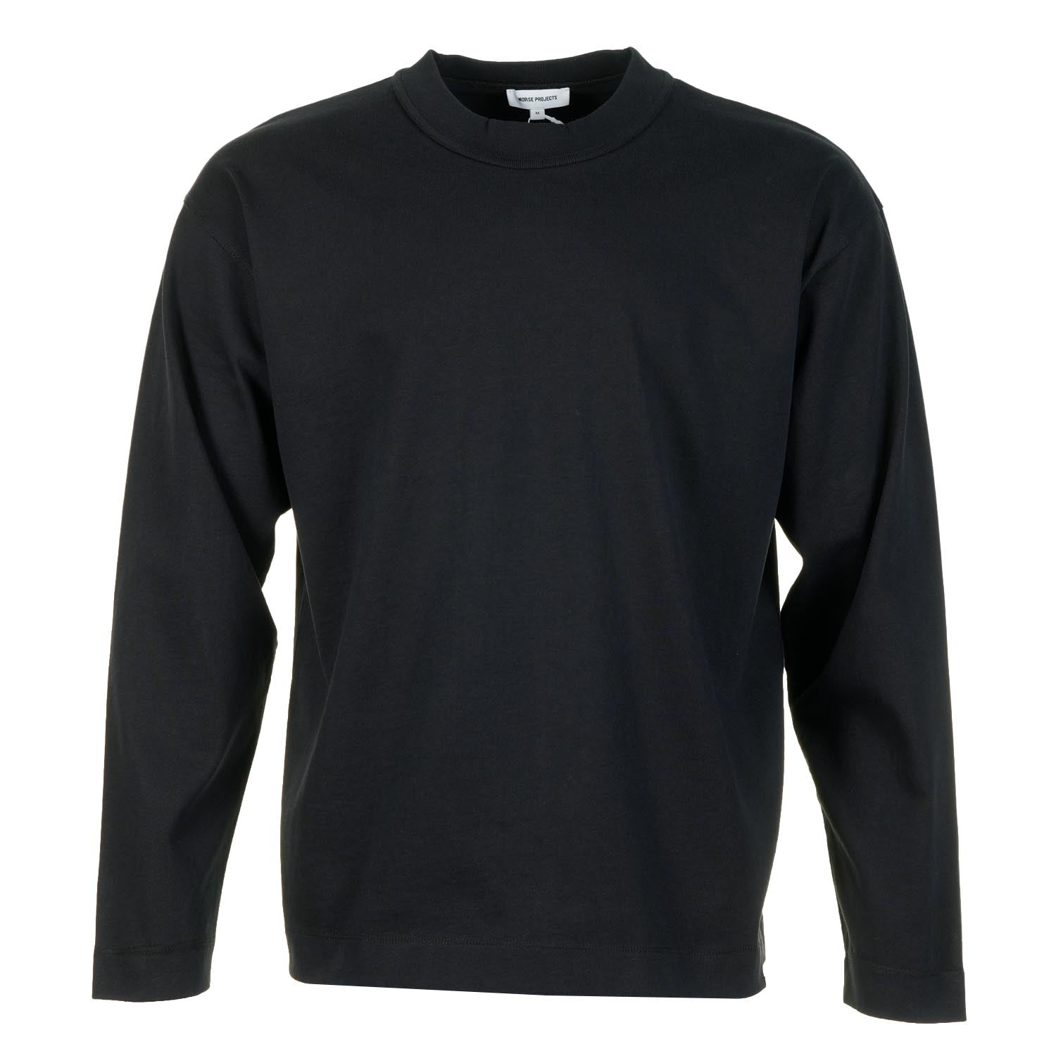Isefjord Compact Cotton Long Sleeve T Shirt Black