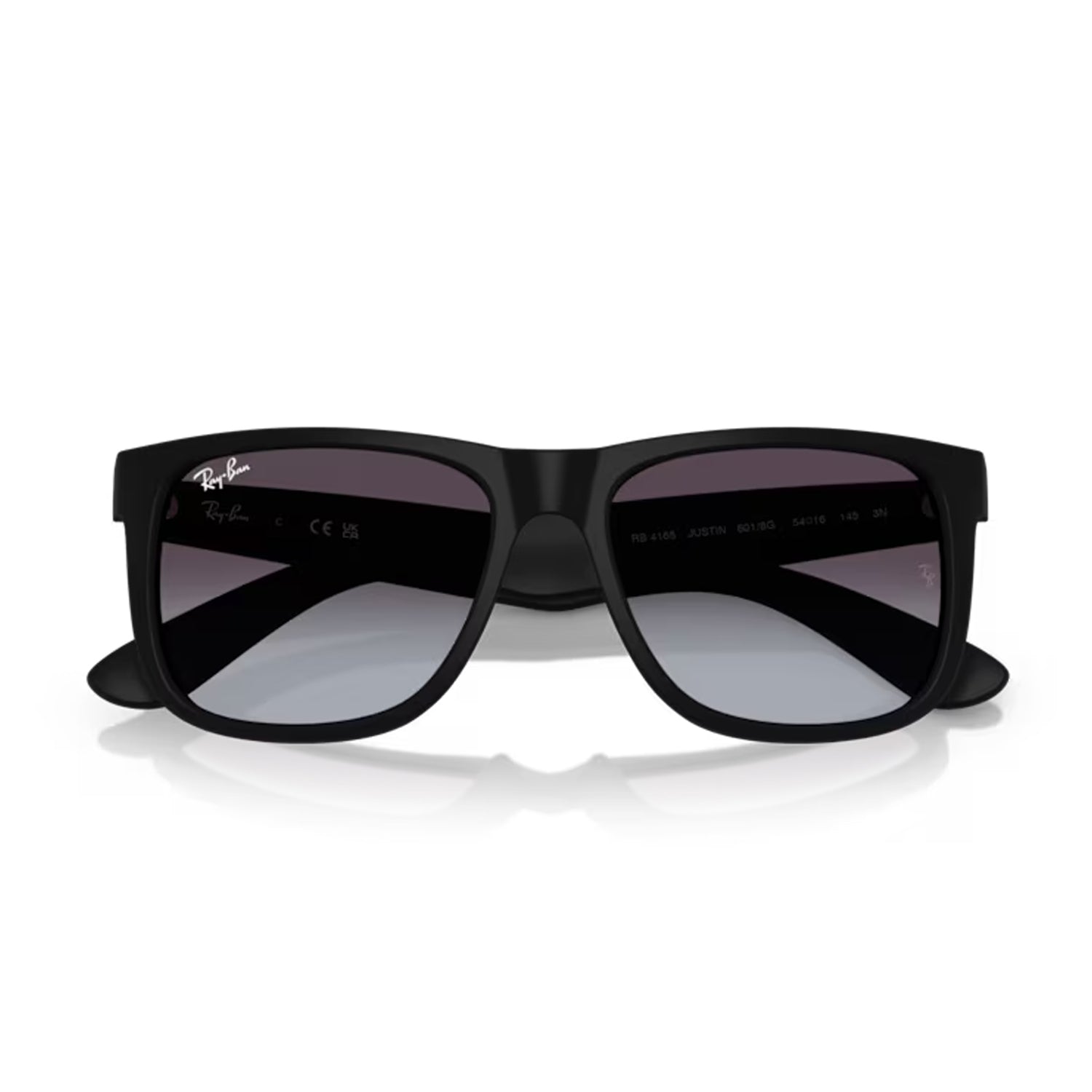 Folded pair of ray-ban Justin Rubber Black / Light Grey Gradient Dark Grey