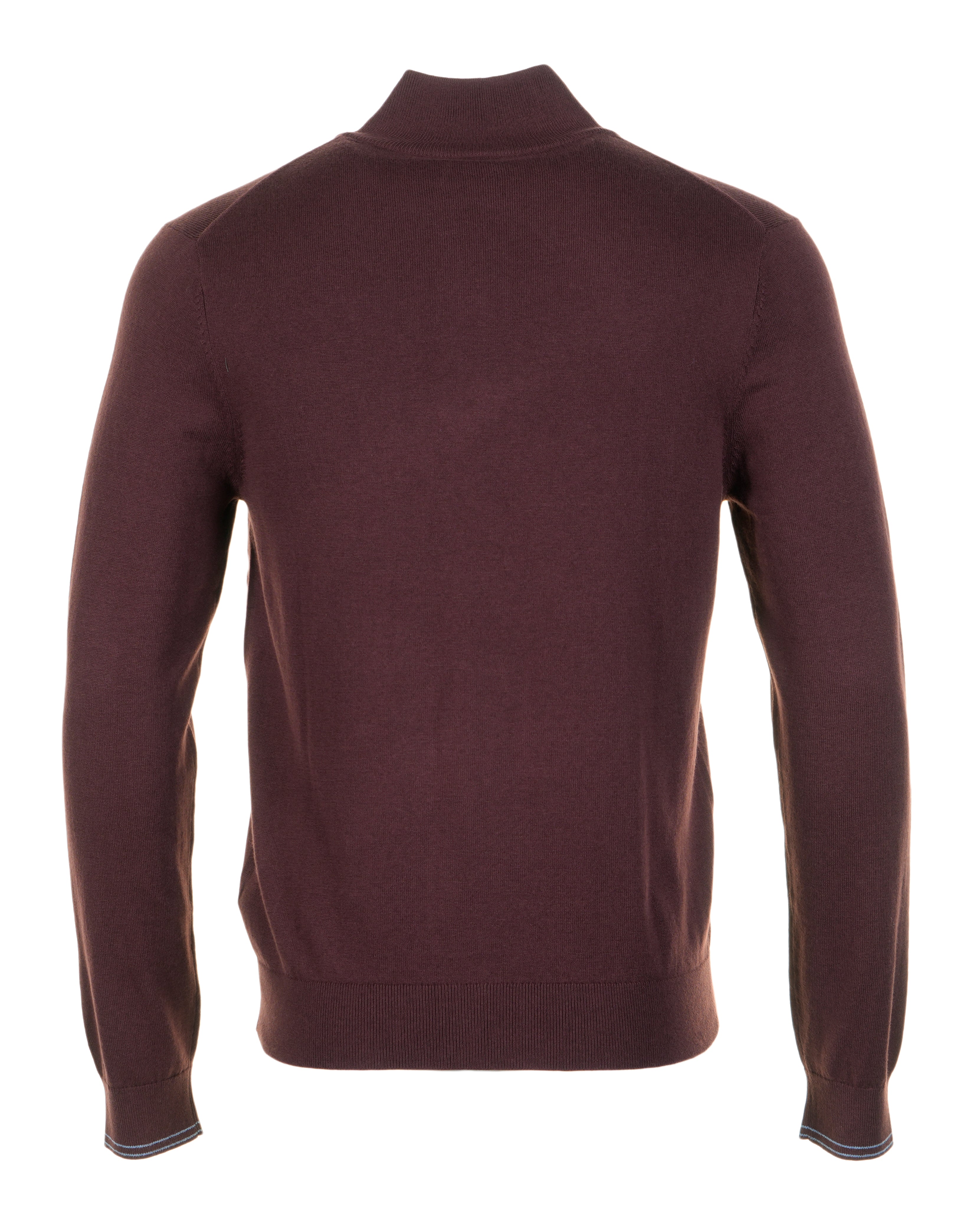 Knitted Zebra Quarter Zip Very Dark Red