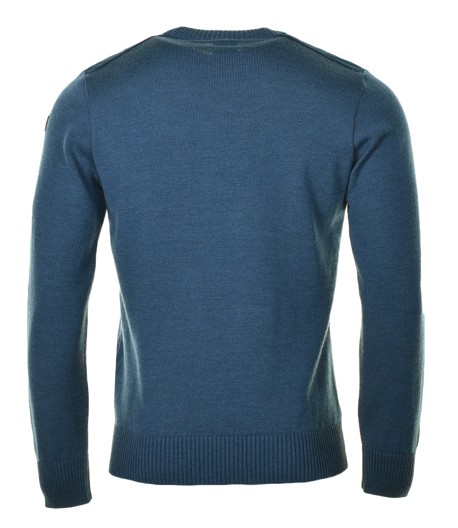 Knitted Shoulder Panel Crew Neck Jumper Petrol Blue