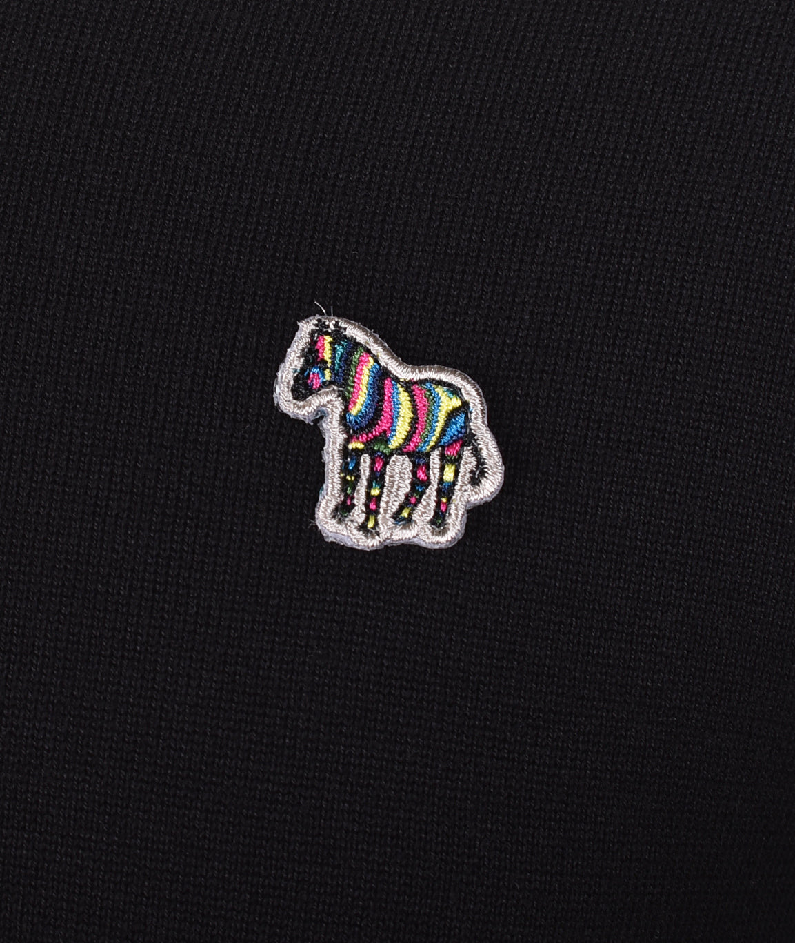 Knitted Zebra Crew Jumper Black