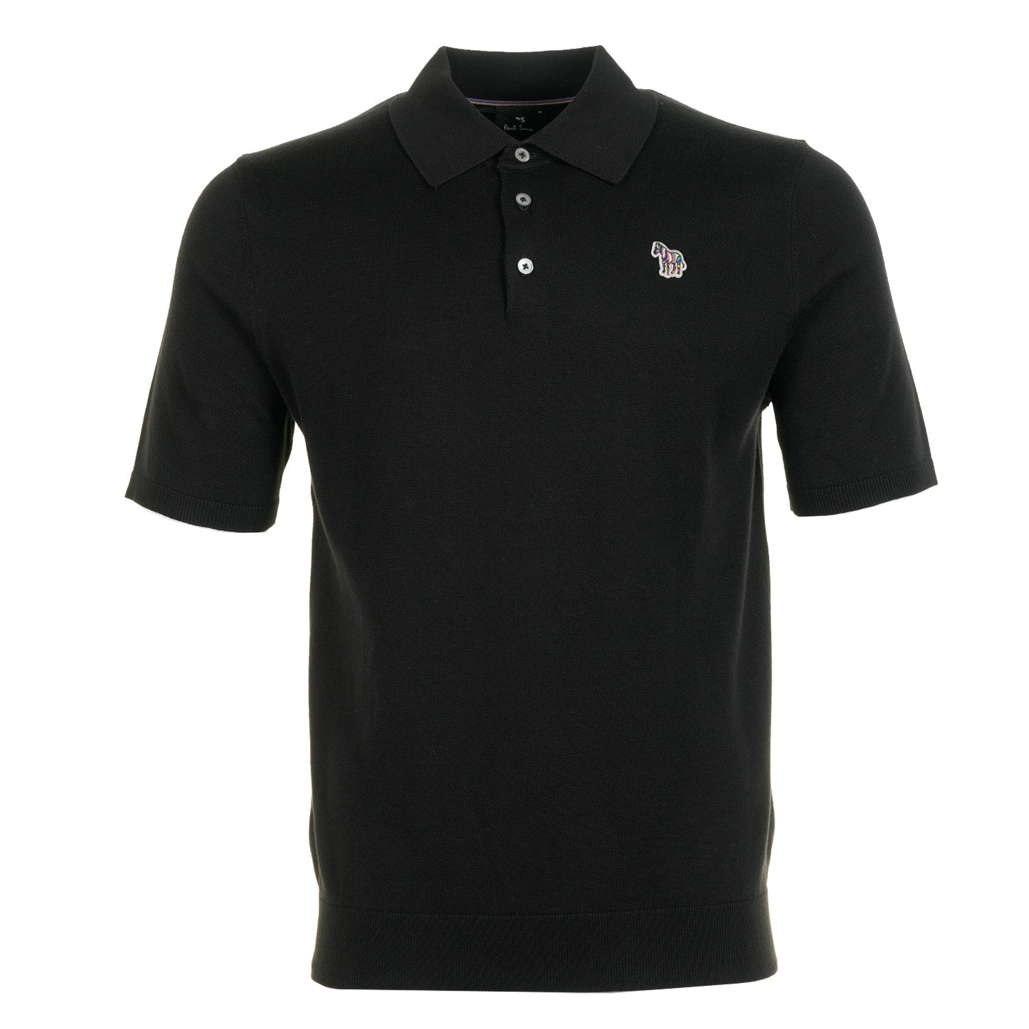 Regular Fit Knitted Short Sleeve Polo Shirt Black