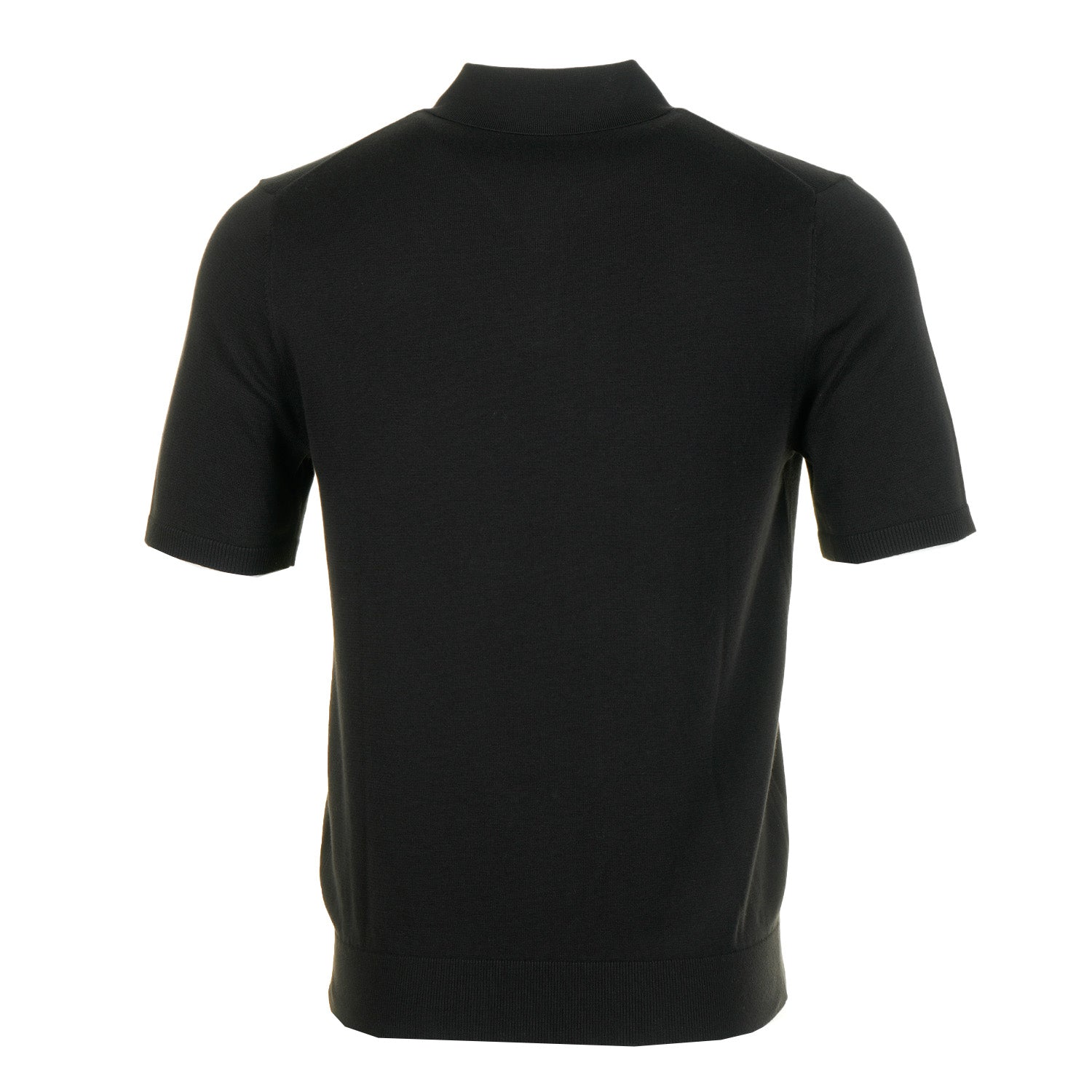 Regular Fit Knitted Short Sleeve Polo Shirt Black