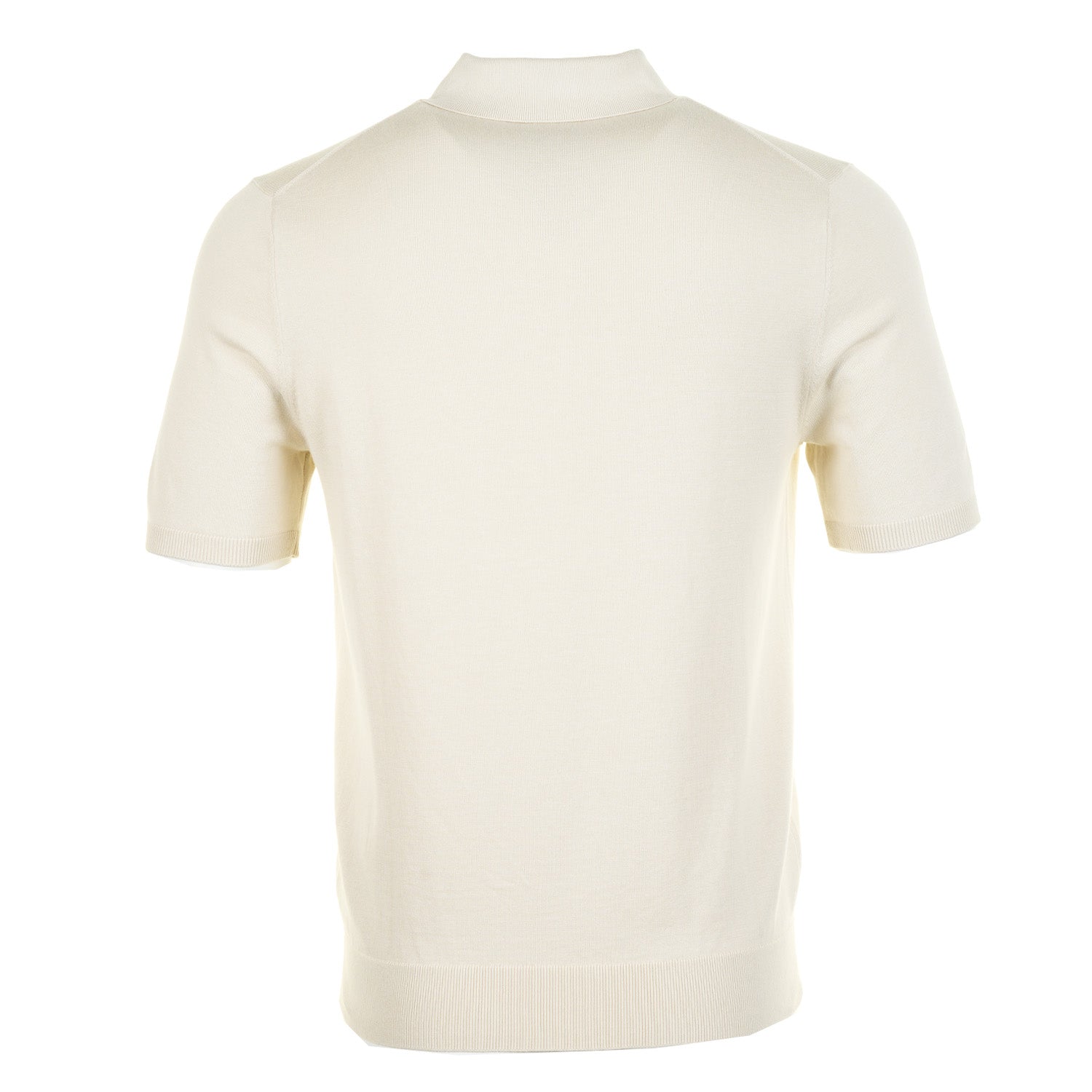 Regular Fit Knitted Short Sleeve Polo Shirt Parchment