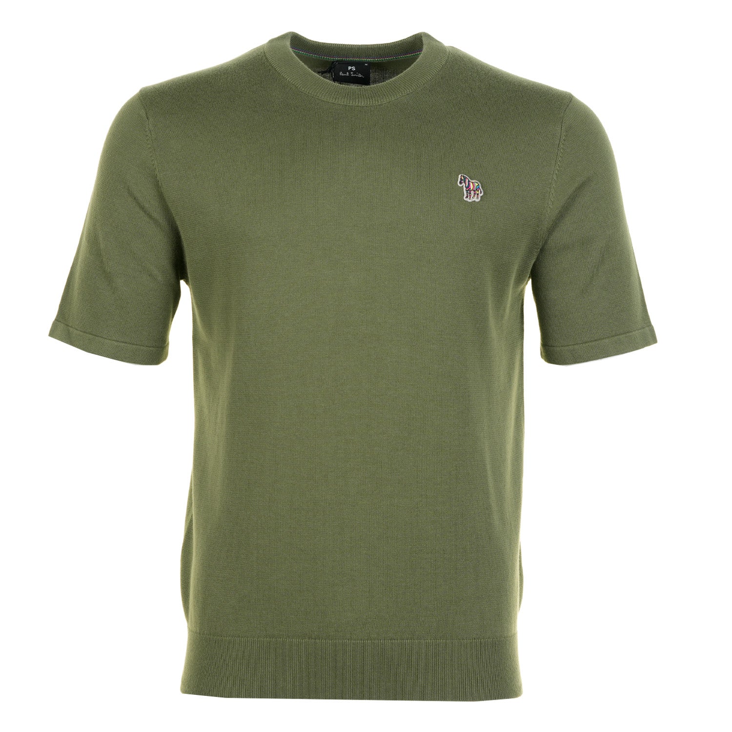 Regular Fit Knitted Short Sleeve T Shirt Military Green