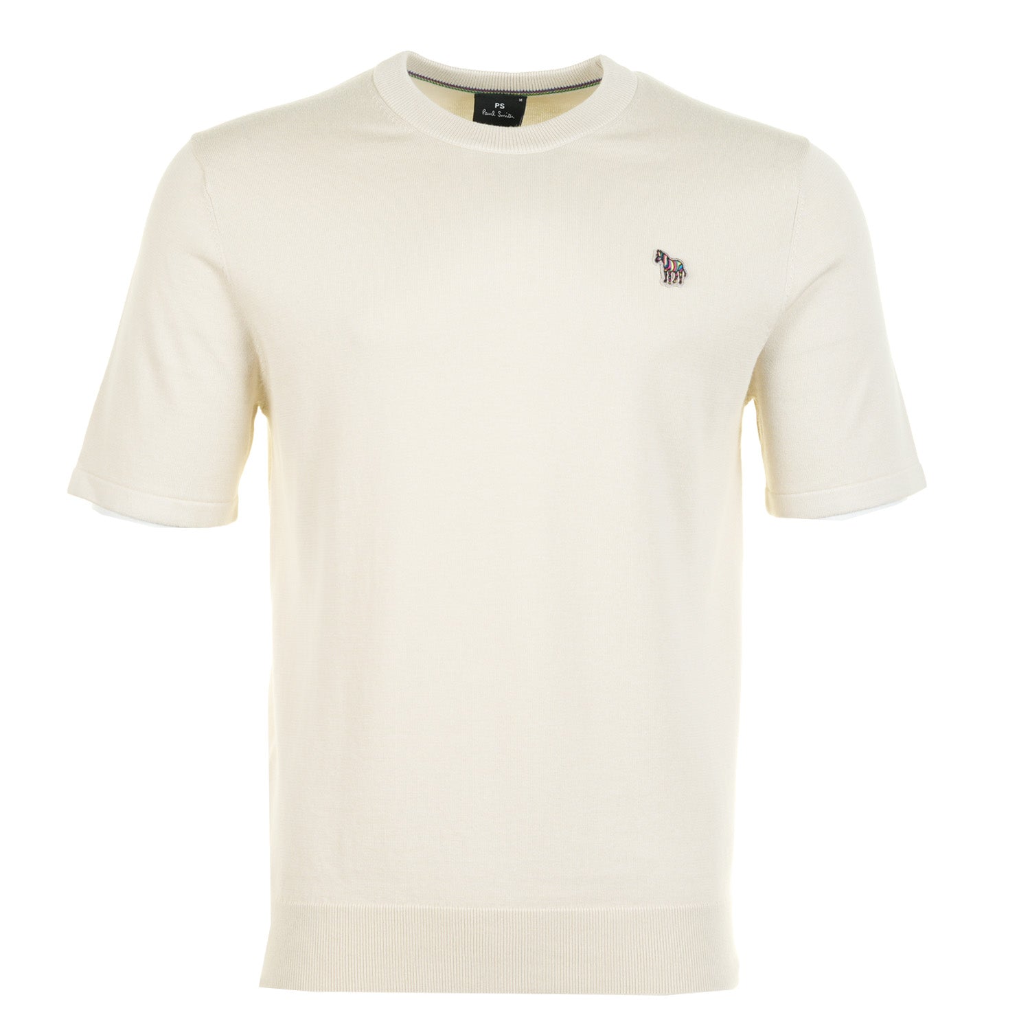 Regular Fit Knitted Short Sleeve T Shirt Parchment