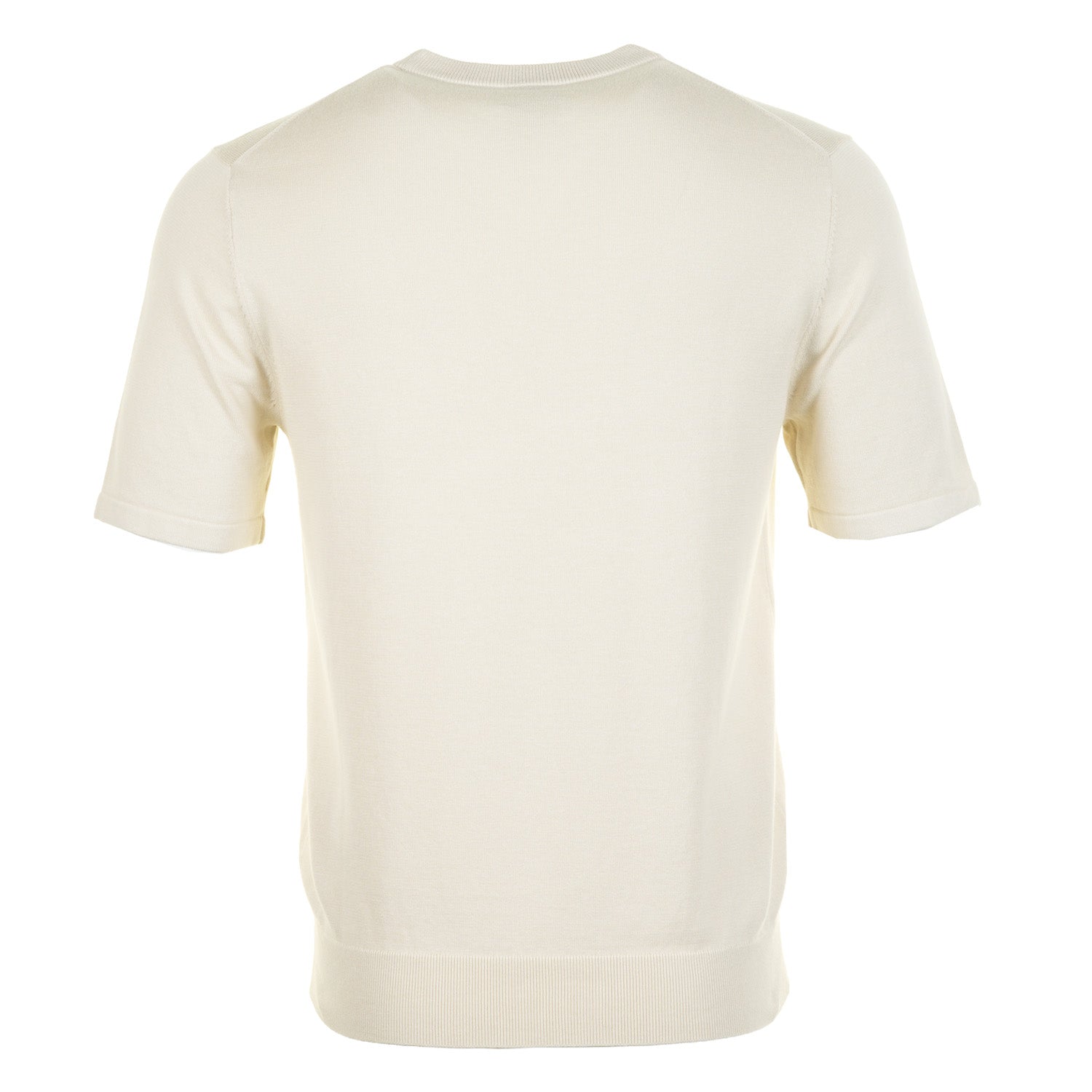 Regular Fit Knitted Short Sleeve T Shirt Parchment