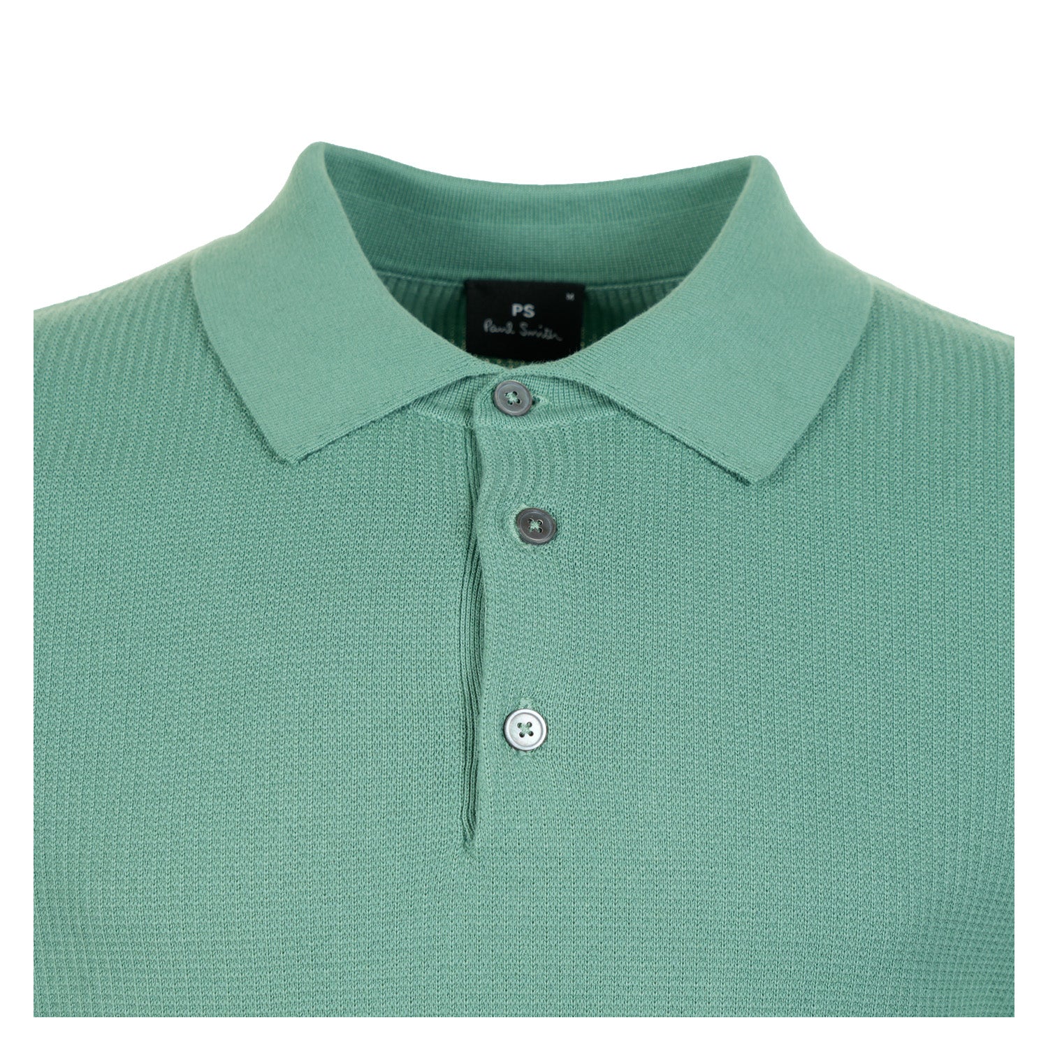 Short Sleeve Waffle Polo Shirt Green