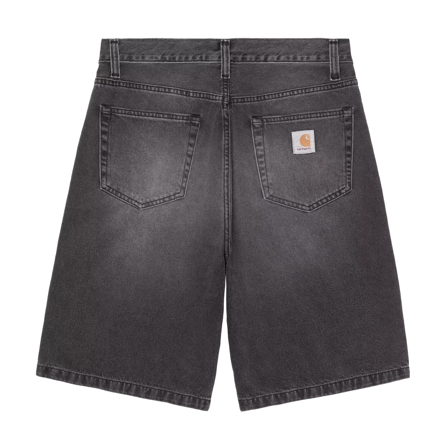 Landon Denim Shorts Black Worn Bleached