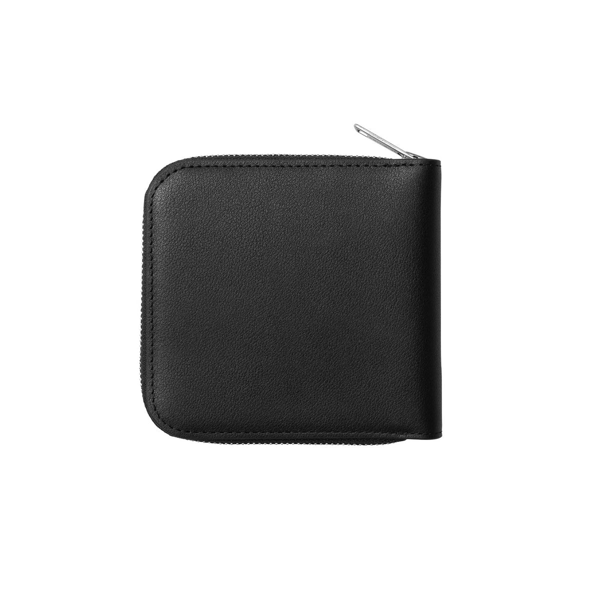 Leather Wallet Black Silver
