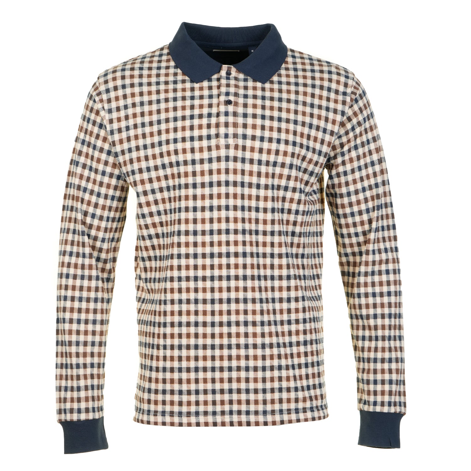 Active Club Check Long Sleeve Polo Shirt